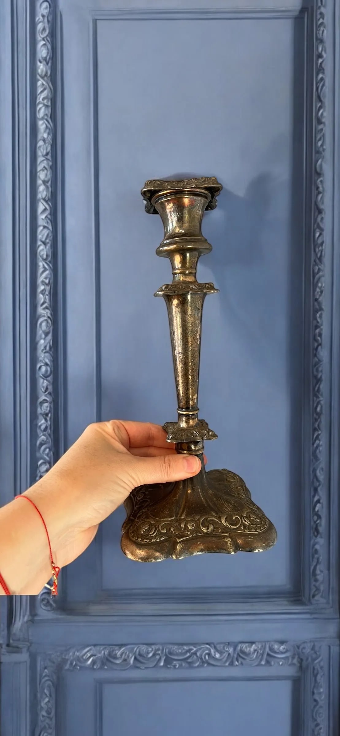 Pair of 1920s Victorian Silver Plate Candle Holder - 4