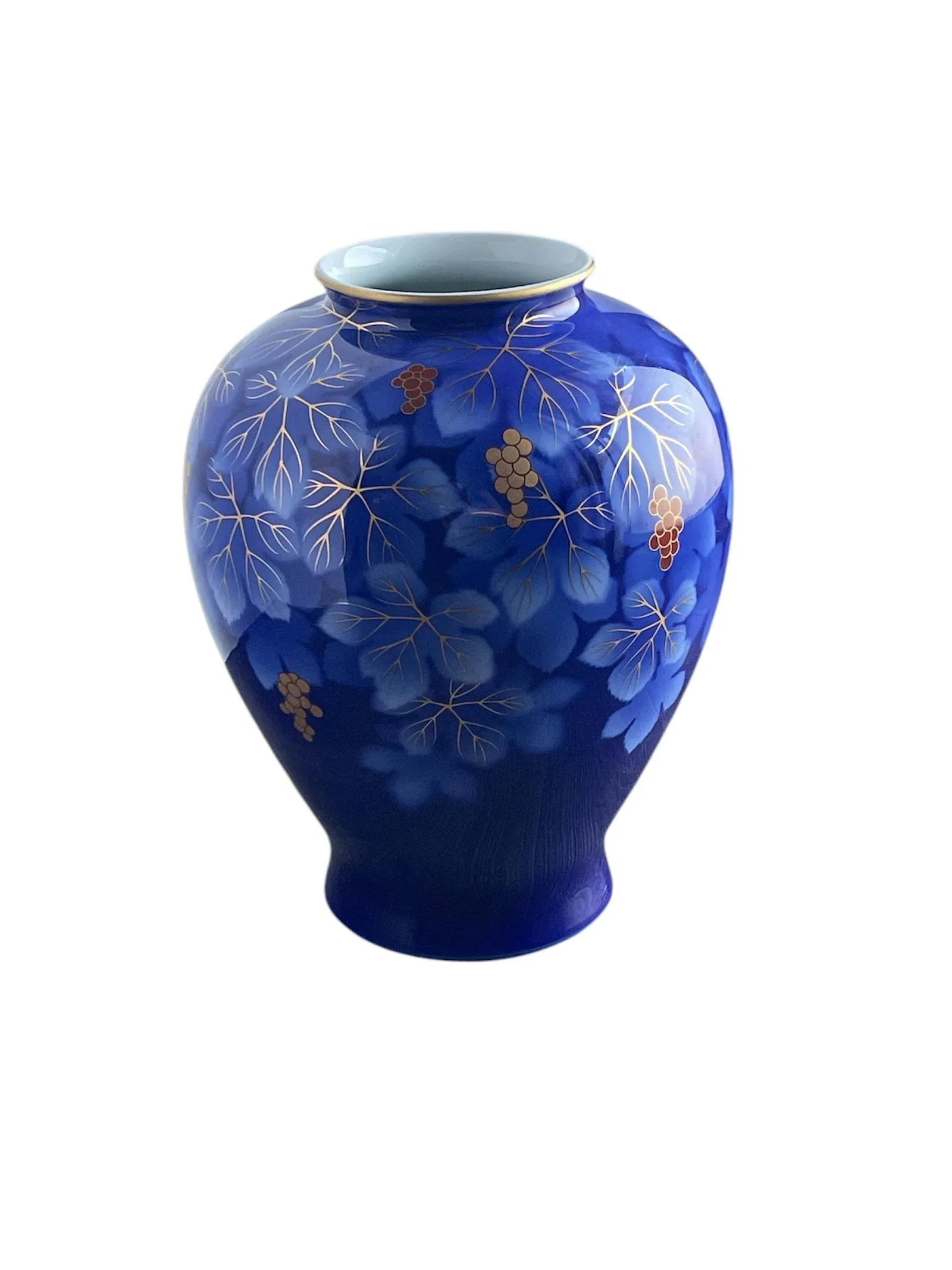 Vintage 1960 Fukagawa Vase Flower Leaf Vase Made in Fukagawa Japanese - 2