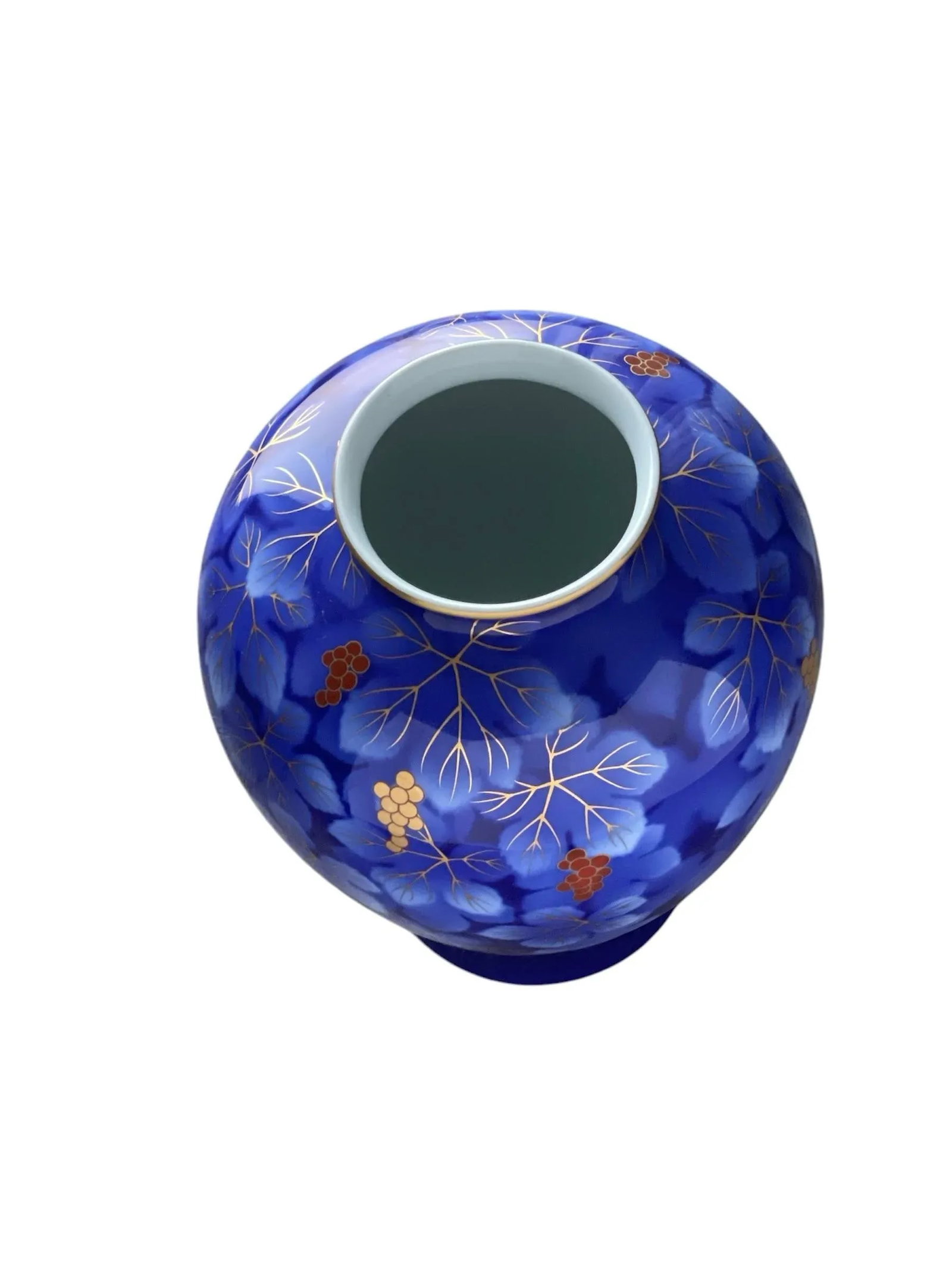 Vintage 1960 Fukagawa Vase Flower Leaf Vase Made in Fukagawa Japanese - 4