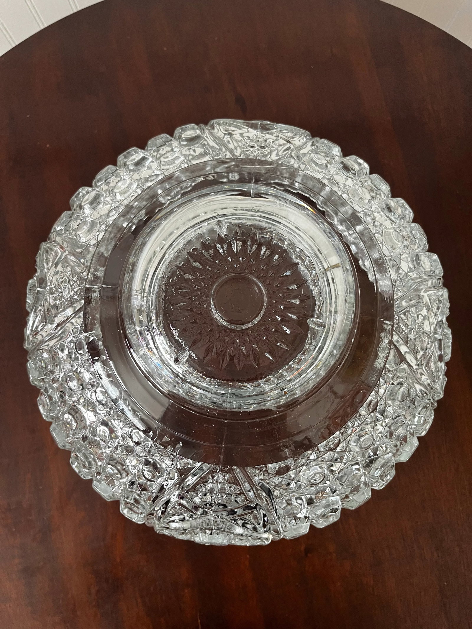 Vintage Early American Patterned Glass Punch Bowl Set- 13 Pieces - 5