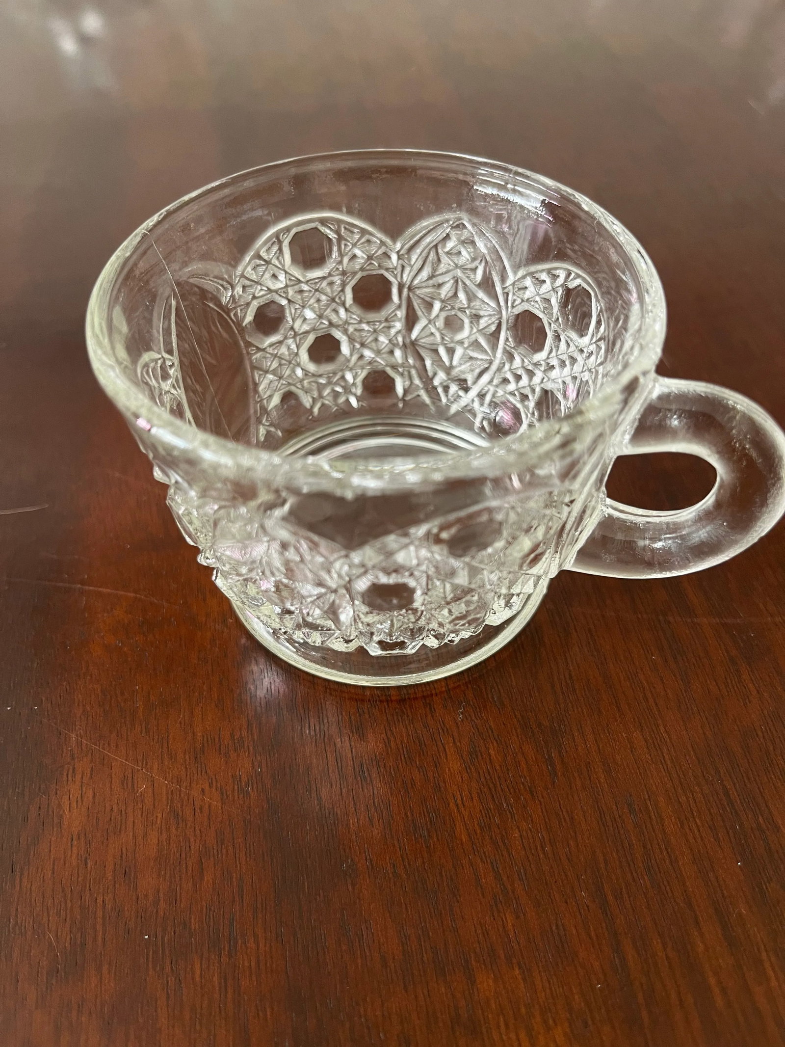 Vintage Early American Patterned Glass Punch Bowl Set- 13 Pieces - 8