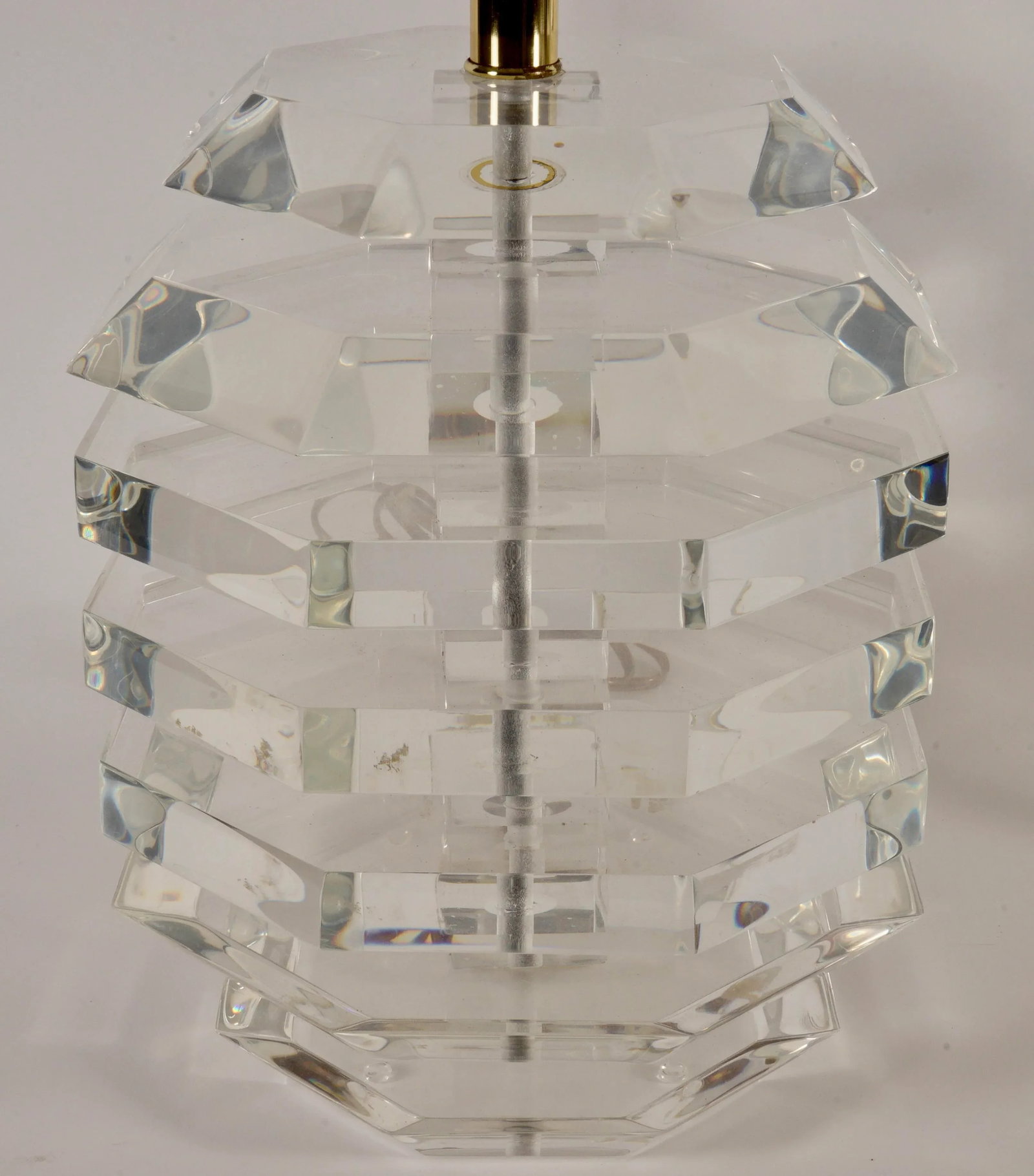 Vintage Mid Century Modern Stacked Lucite "Beehive" Table Lamps in the Style of George Bullio - a Pa - 4