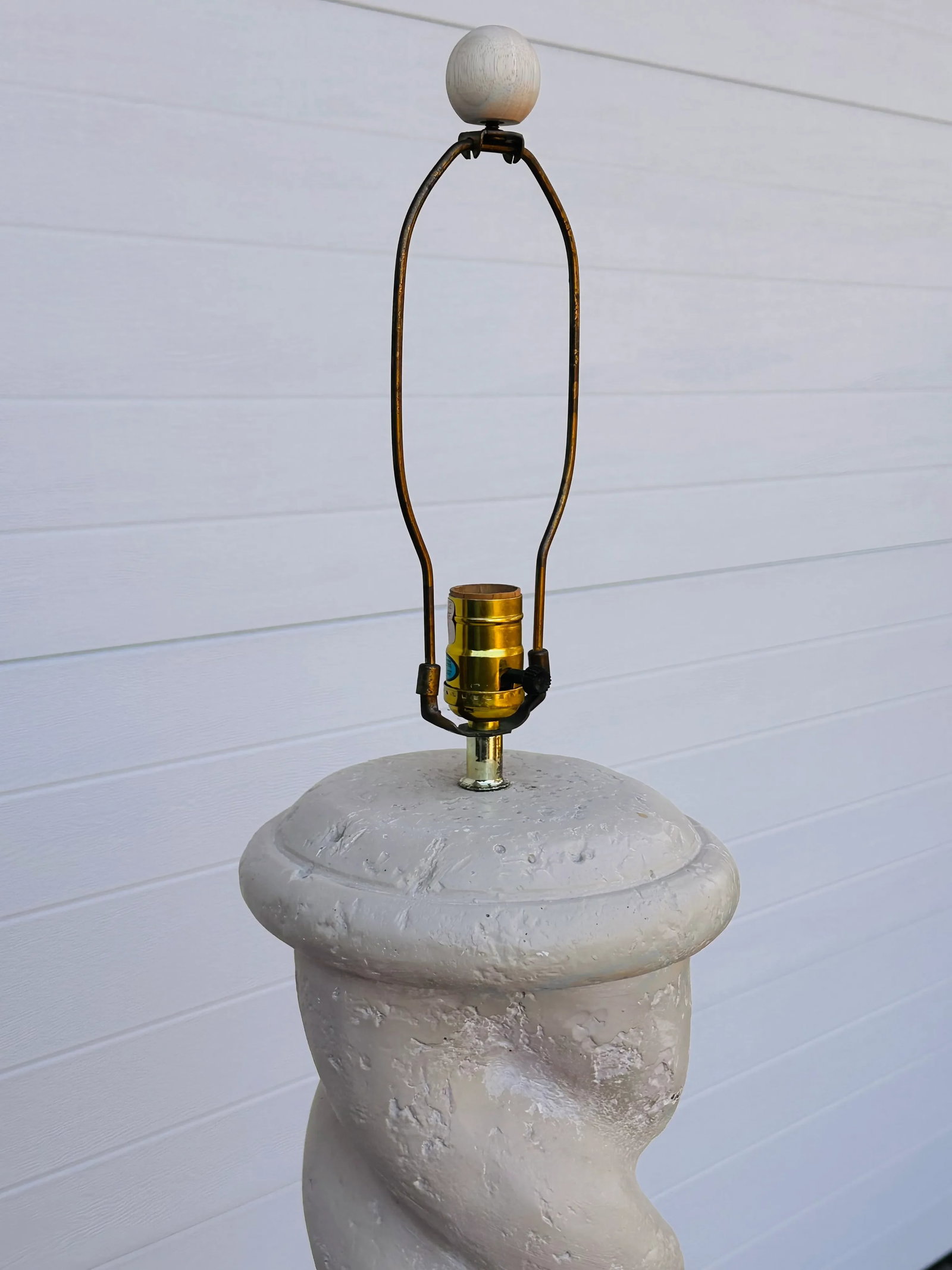 Plaster Spiral Column Floor Lamp After Michael Taylor - 5