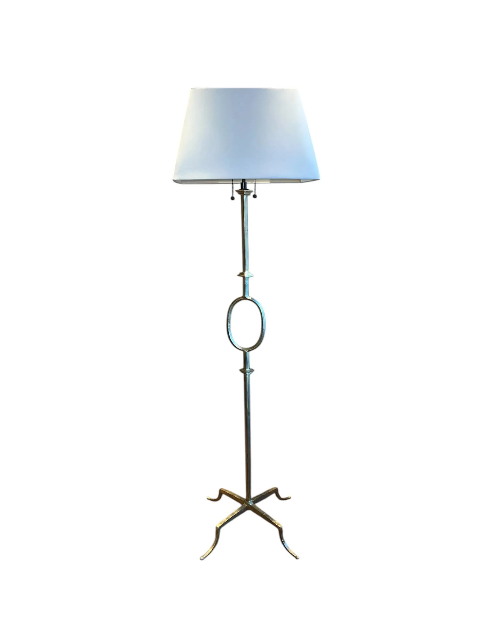 Vintage Iron Floor Lamp Attributed to Gilbert Poillerat by Mattaliano With Gilt Finish - 2