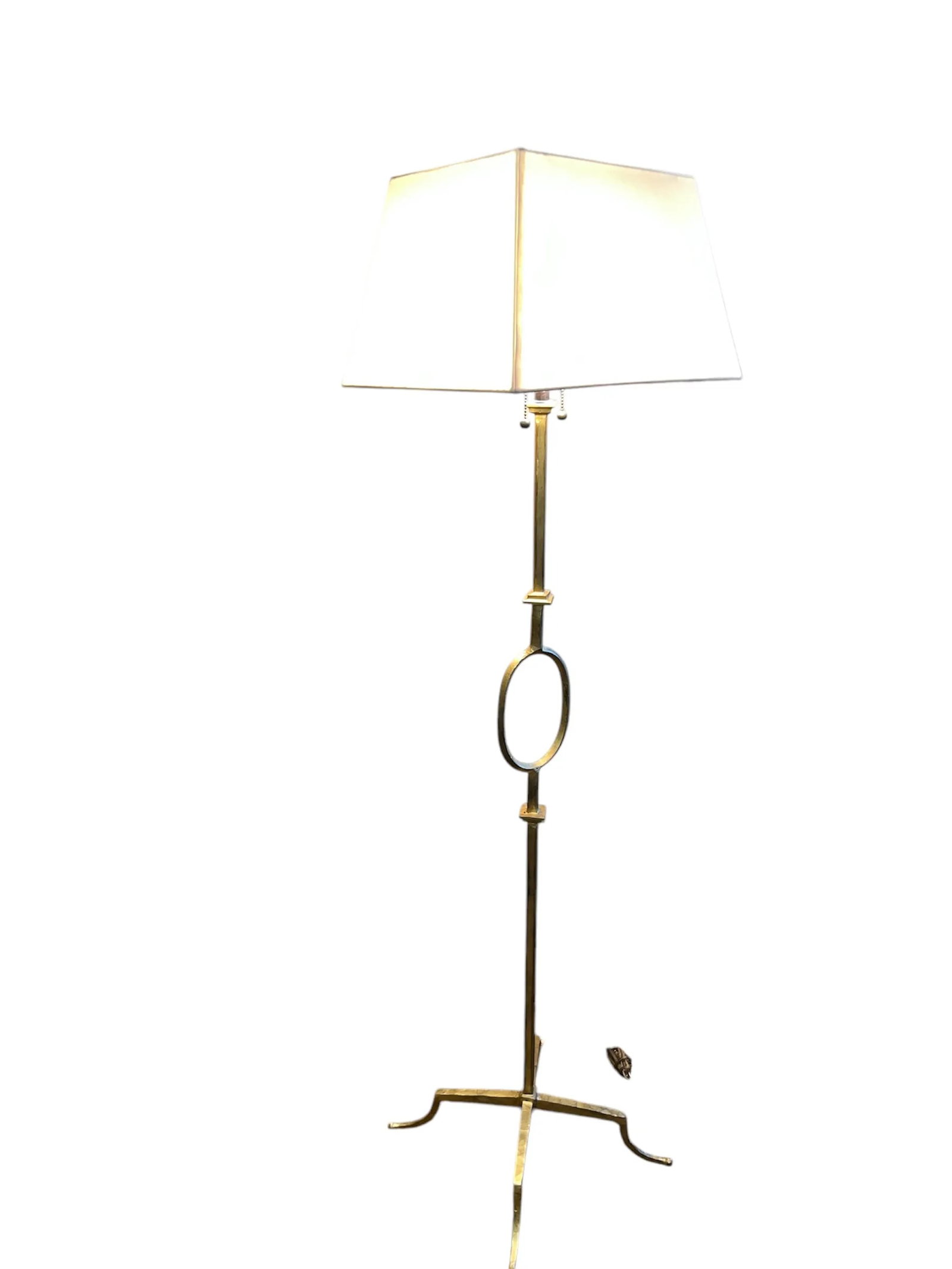 Vintage Iron Floor Lamp Attributed to Gilbert Poillerat by Mattaliano With Gilt Finish - 3