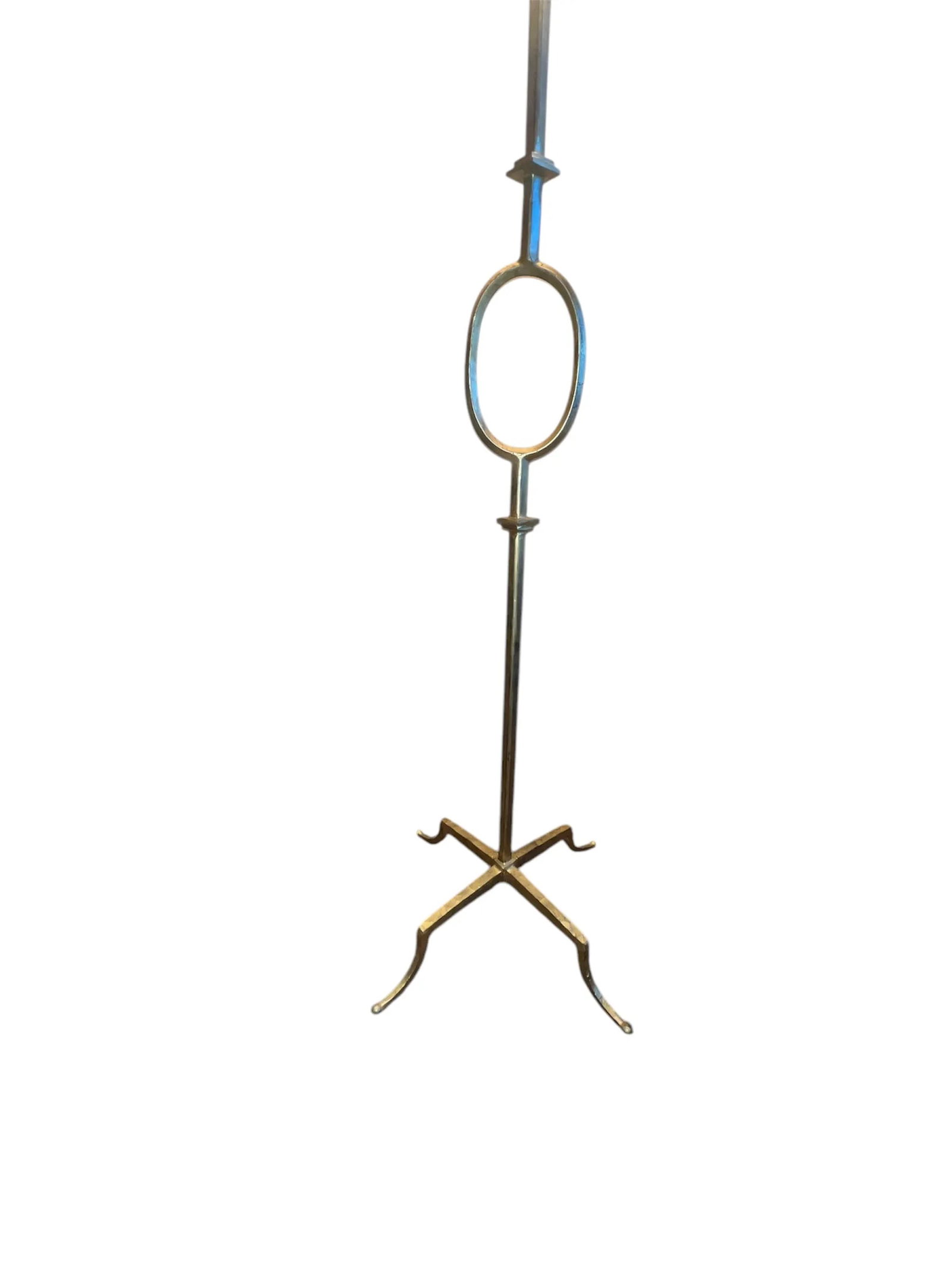 Vintage Iron Floor Lamp Attributed to Gilbert Poillerat by Mattaliano With Gilt Finish - 4