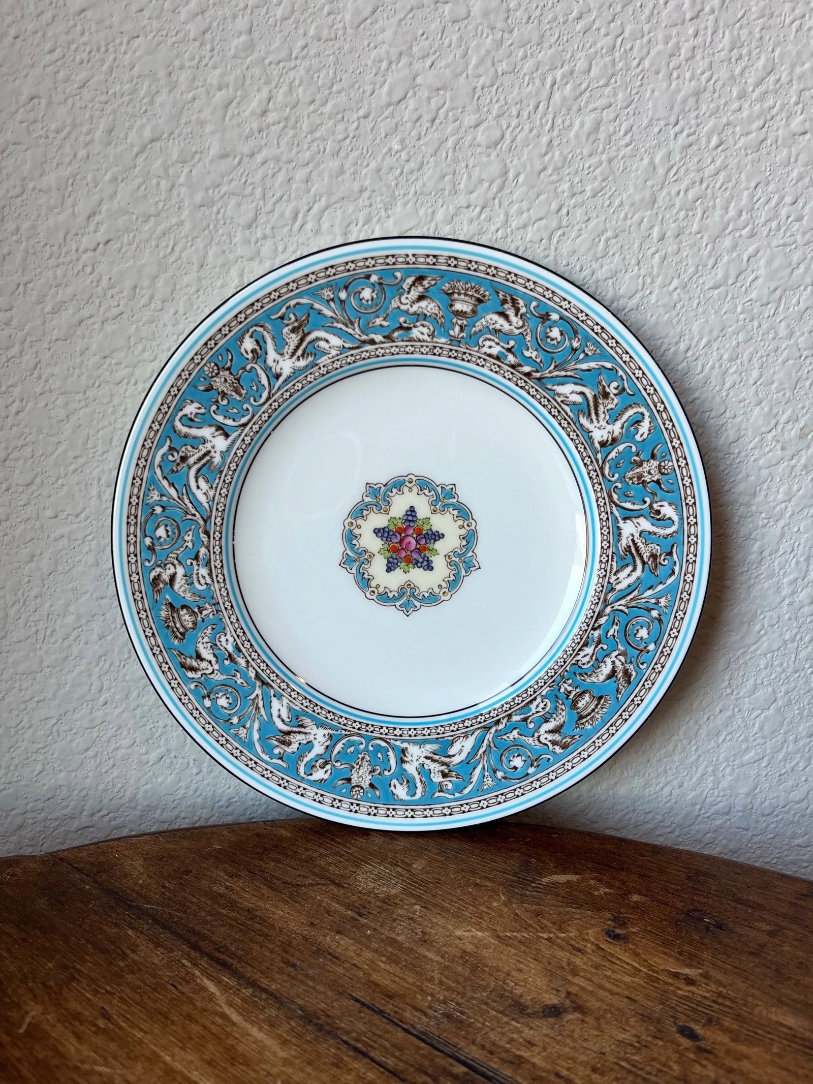Wedgwood England Florentine Turquoise Salad Plates- Set of 9 - 2
