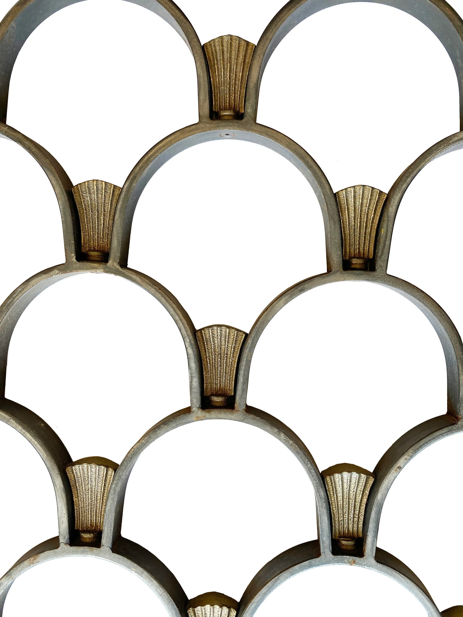 Pair of Art-Deco Architectural Grates in Brass and Steel - 10