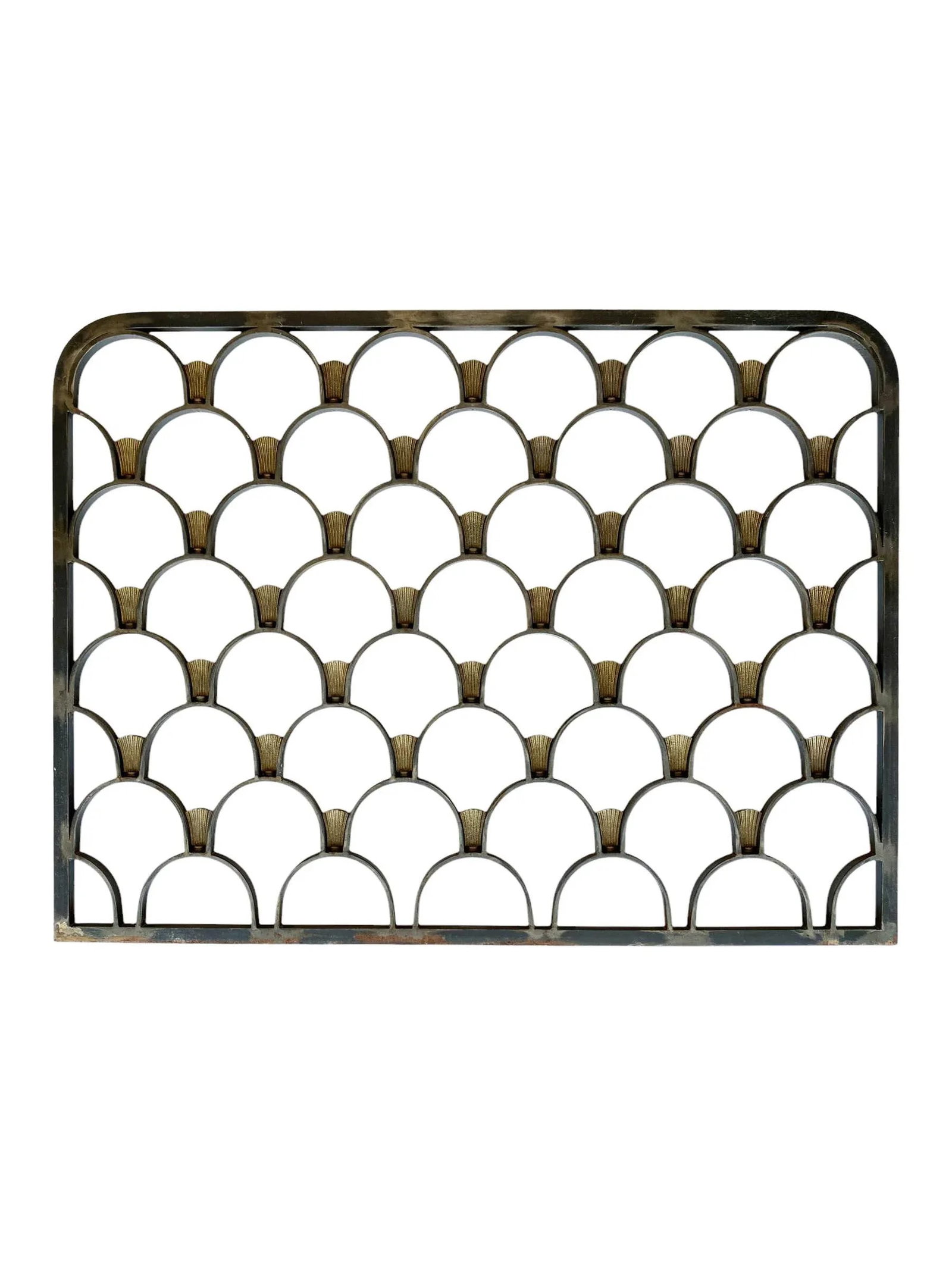 Pair of Art-Deco Architectural Grates in Brass and Steel - 3