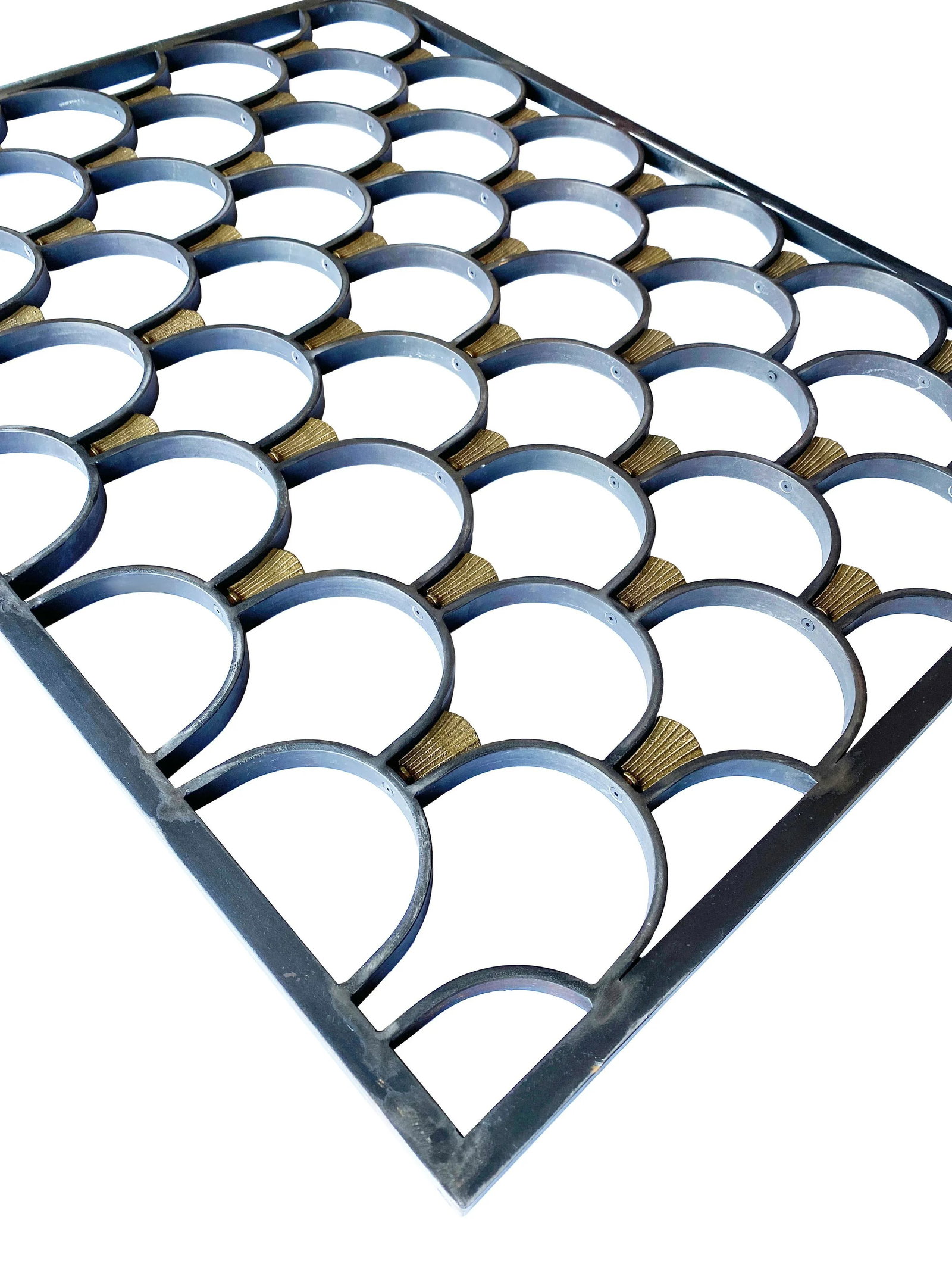 Pair of Art-Deco Architectural Grates in Brass and Steel - 4