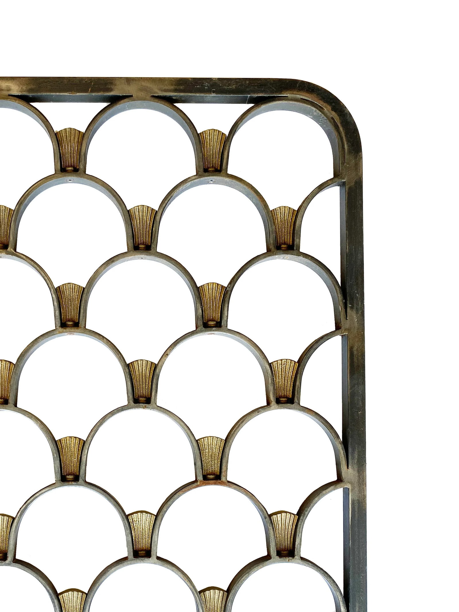 Pair of Art-Deco Architectural Grates in Brass and Steel - 5