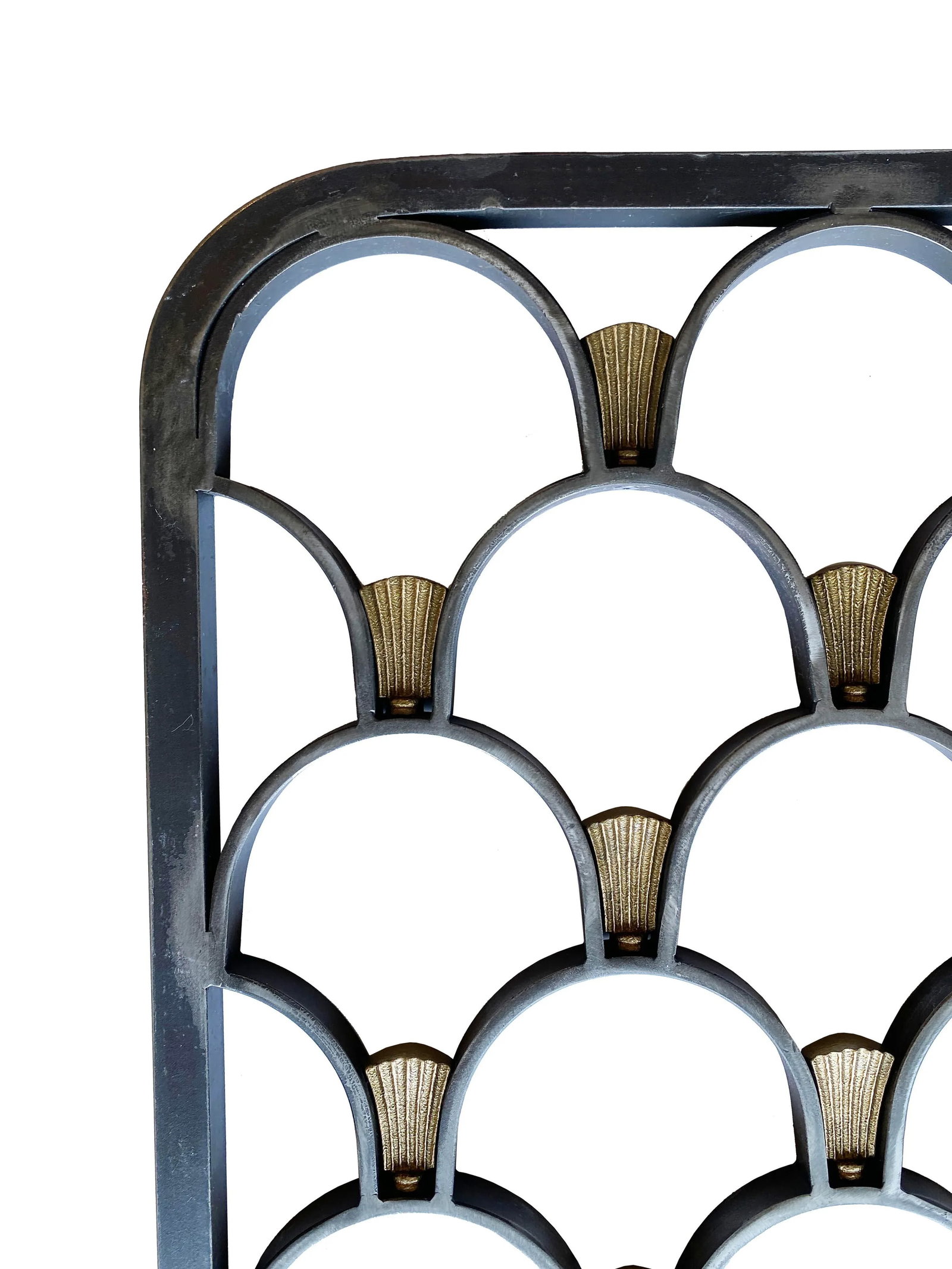 Pair of Art-Deco Architectural Grates in Brass and Steel - 6