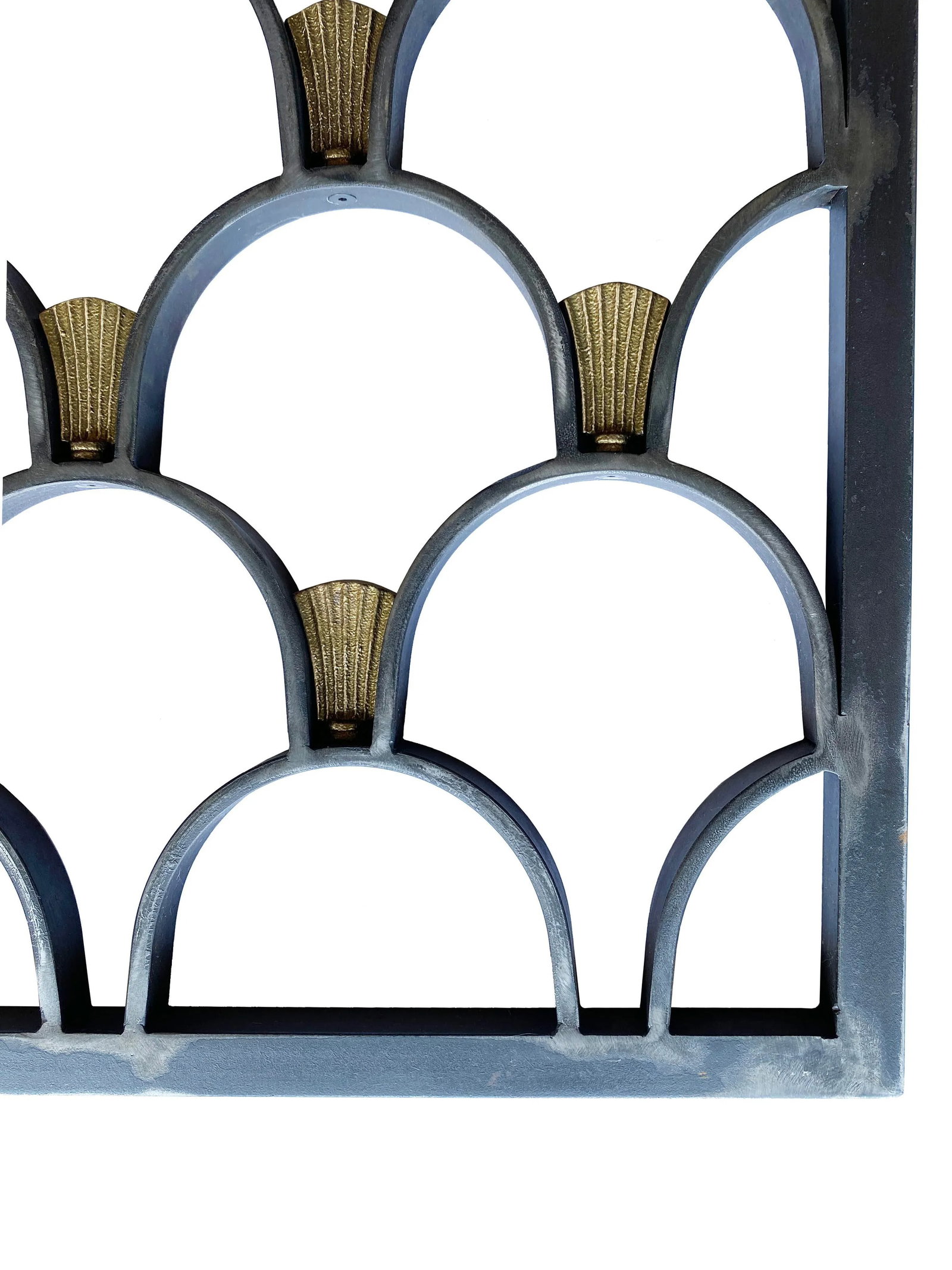Pair of Art-Deco Architectural Grates in Brass and Steel - 7