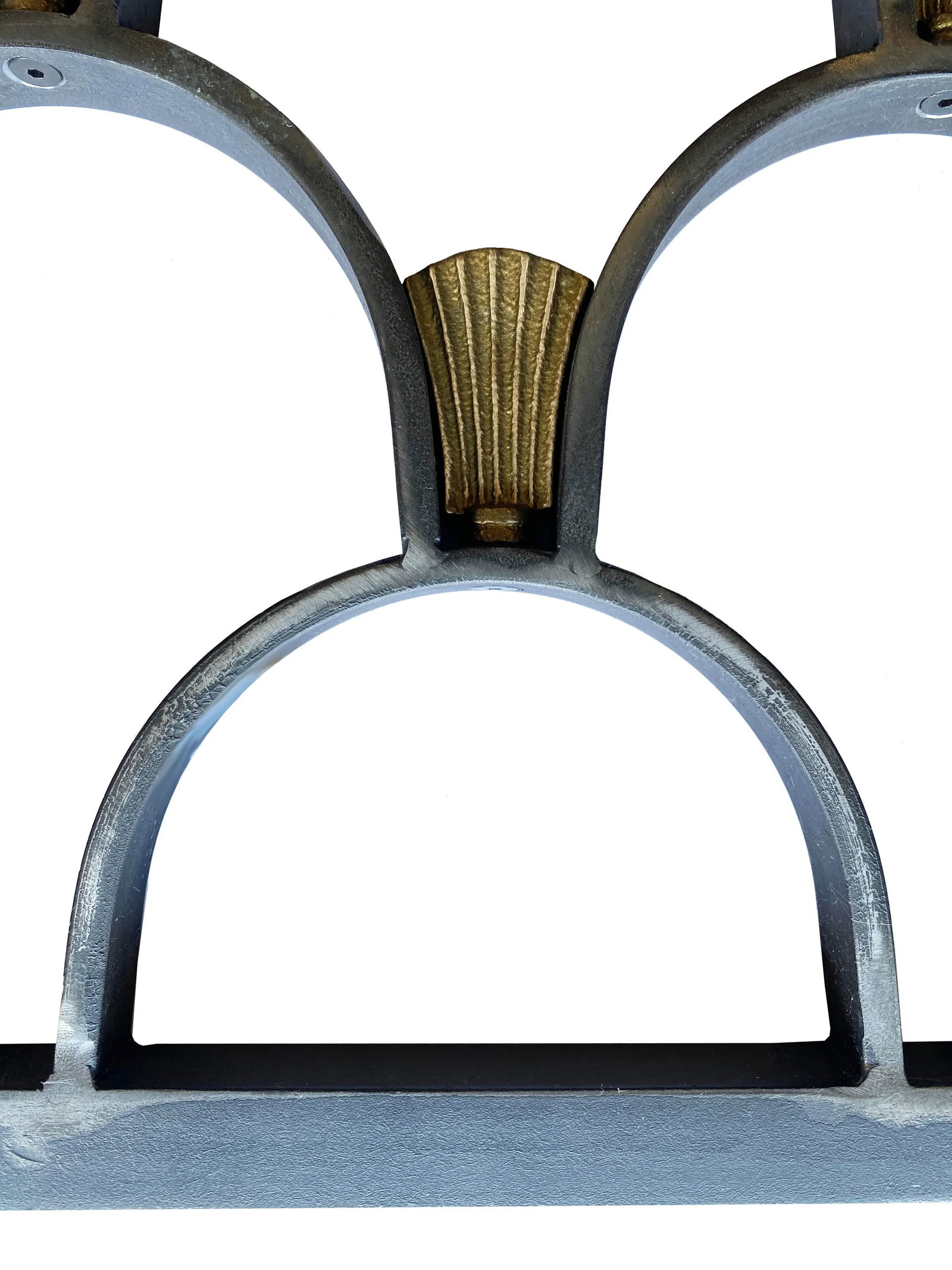 Pair of Art-Deco Architectural Grates in Brass and Steel - 8