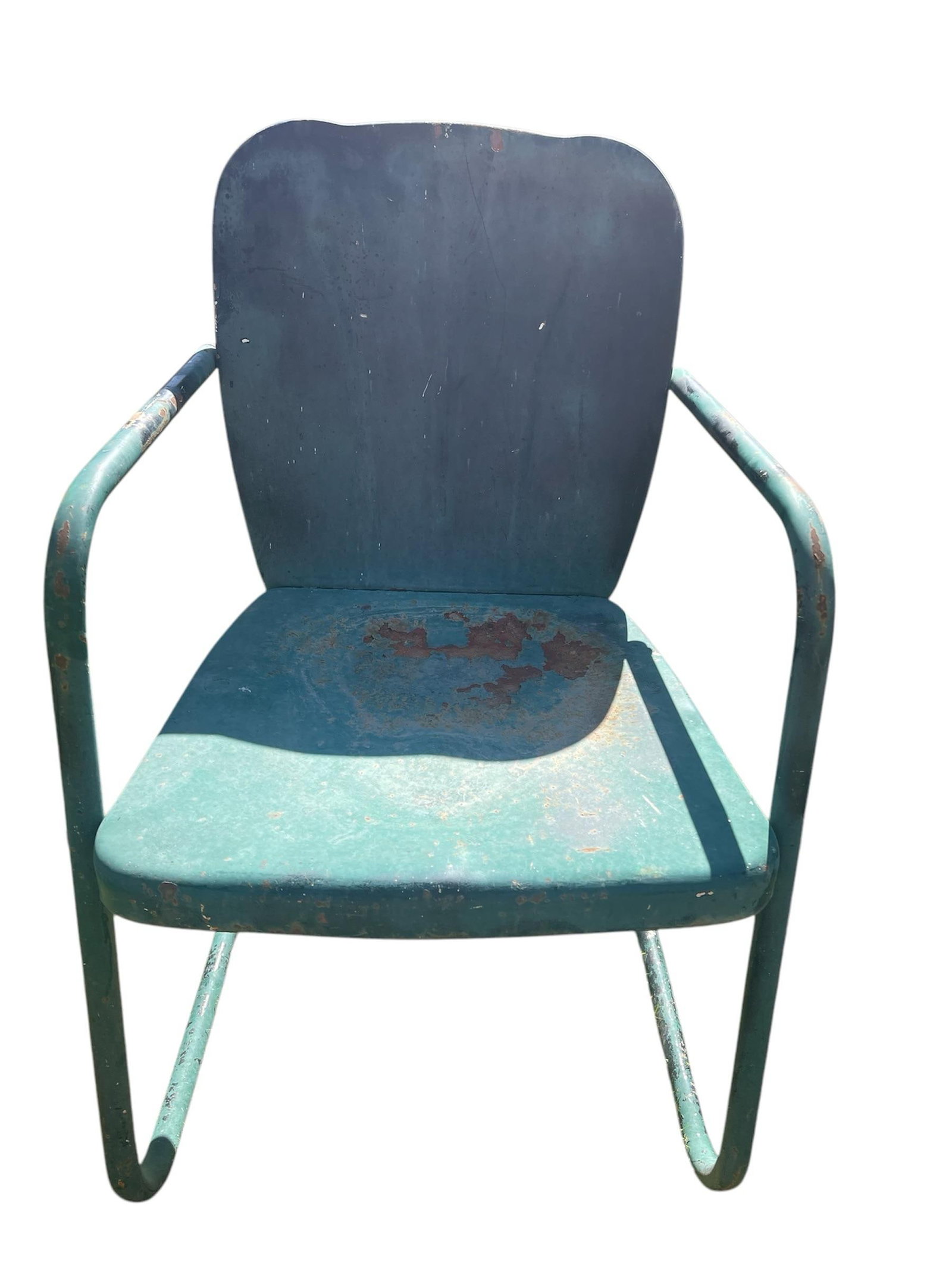 Vintage Metal Mid Century Outdoor Chairs ~ Set of 2 - 4