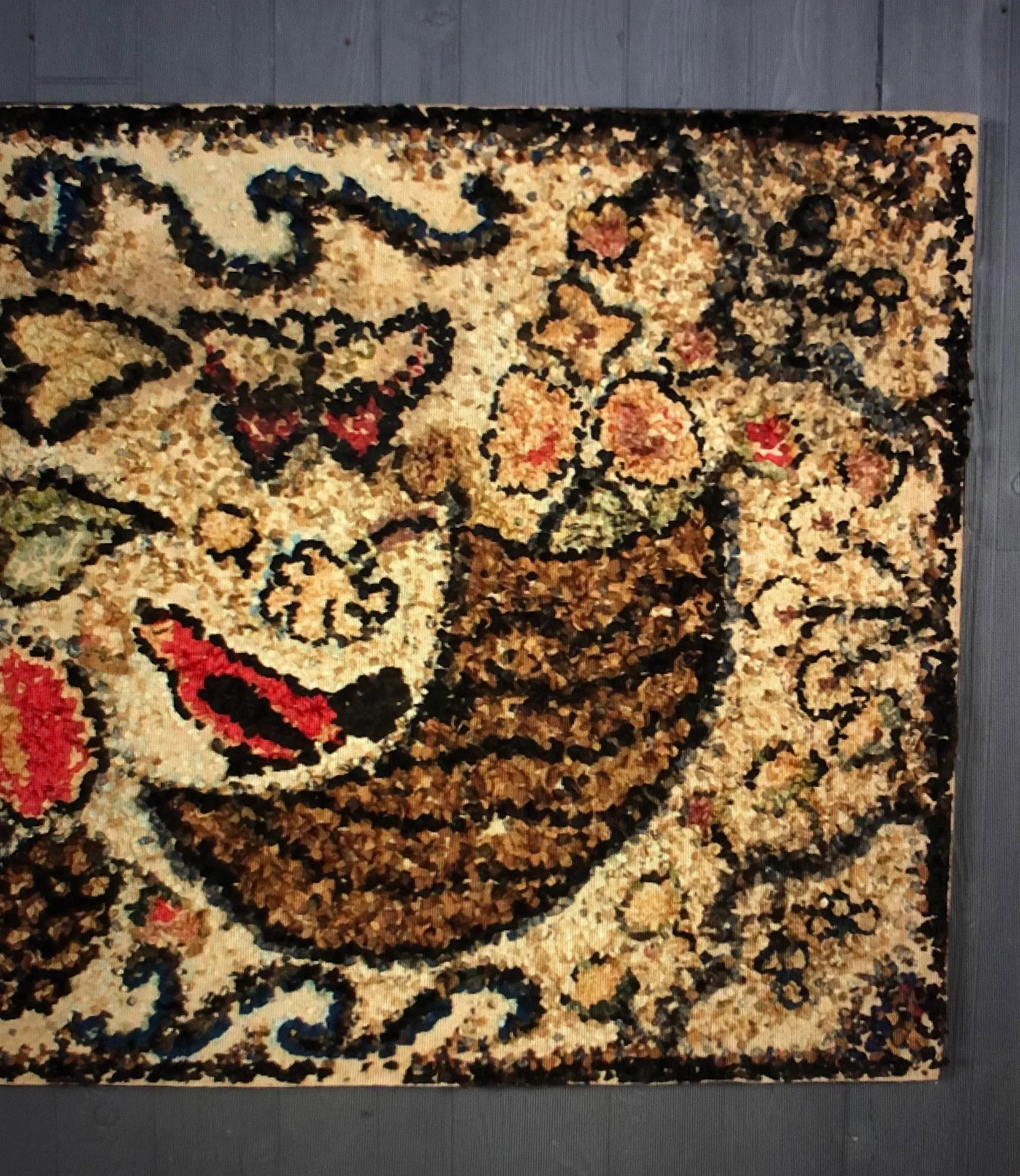 19th Century Cut Lace Hook Textile Wall Art on Linen - 2