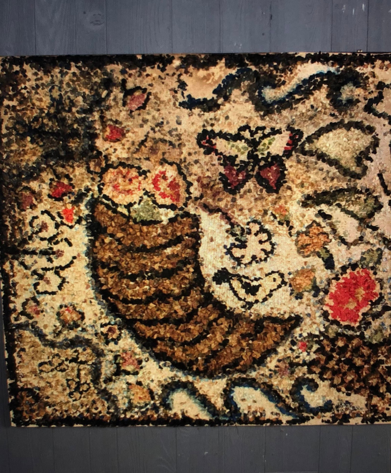 19th Century Cut Lace Hook Textile Wall Art on Linen - 4