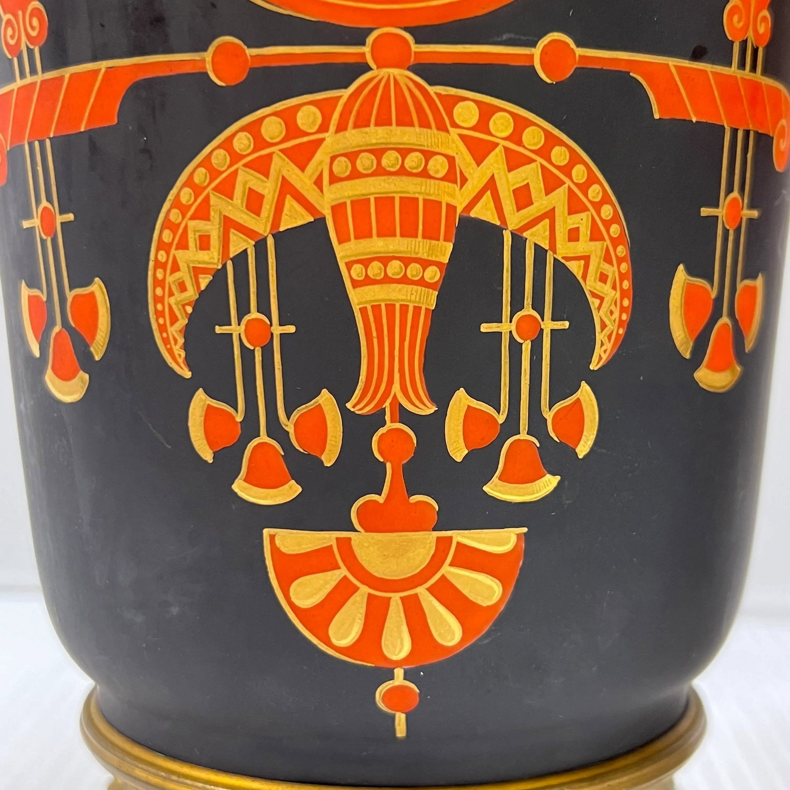 Pair 19th Century Egyptian Revival Period Gilt Bronze Vases - 8