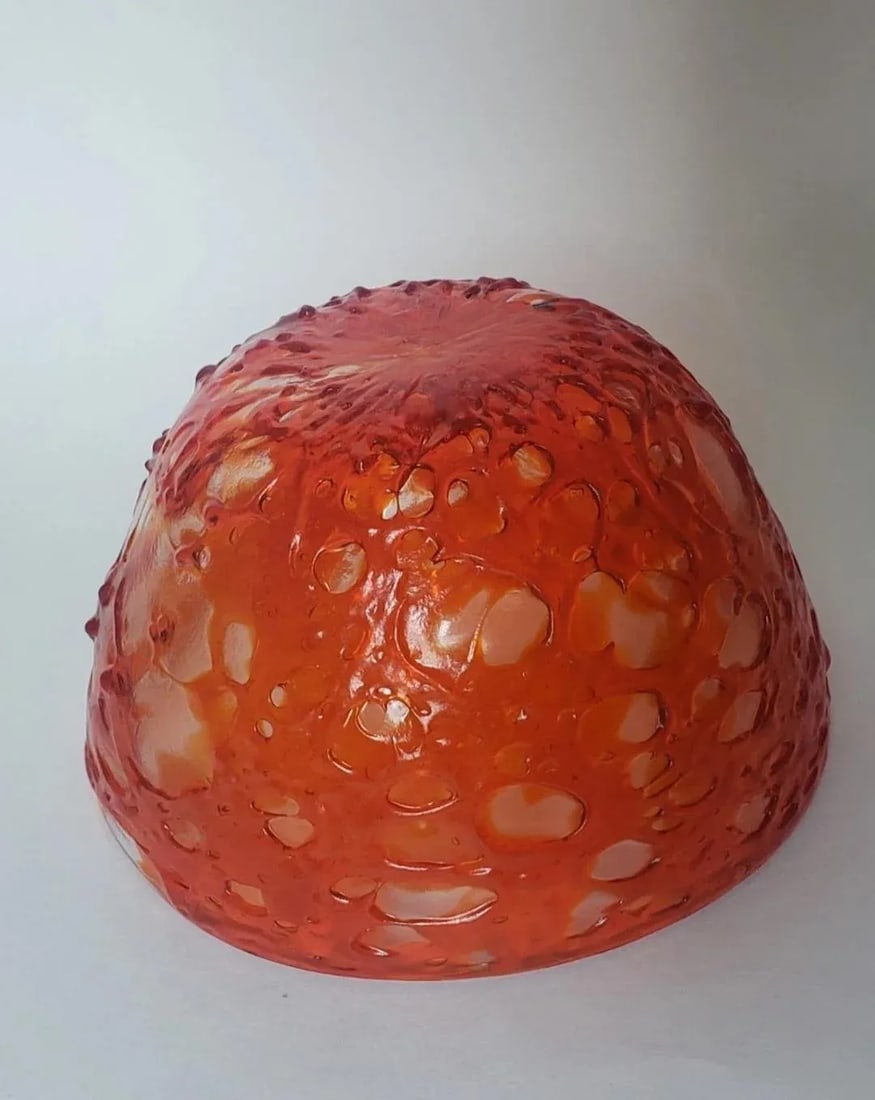 Early 1900s Murano Blown Glass Bowl Fratelli Toso Attributed to Hans Stoltenberg-Lerche Red Orange - 5