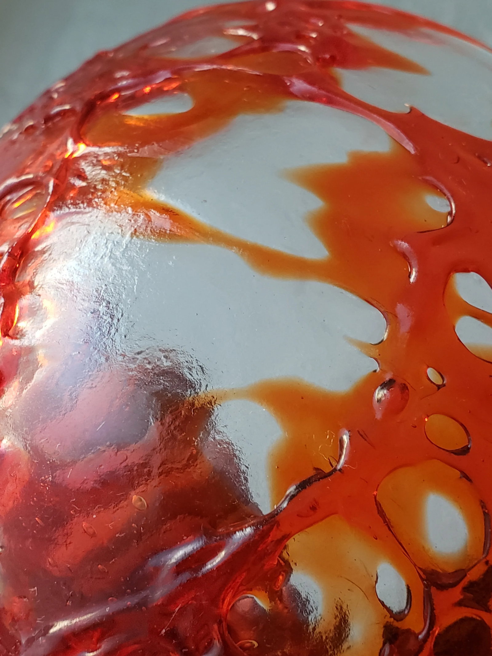 Early 1900s Murano Blown Glass Bowl Fratelli Toso Attributed to Hans Stoltenberg-Lerche Red Orange - 7