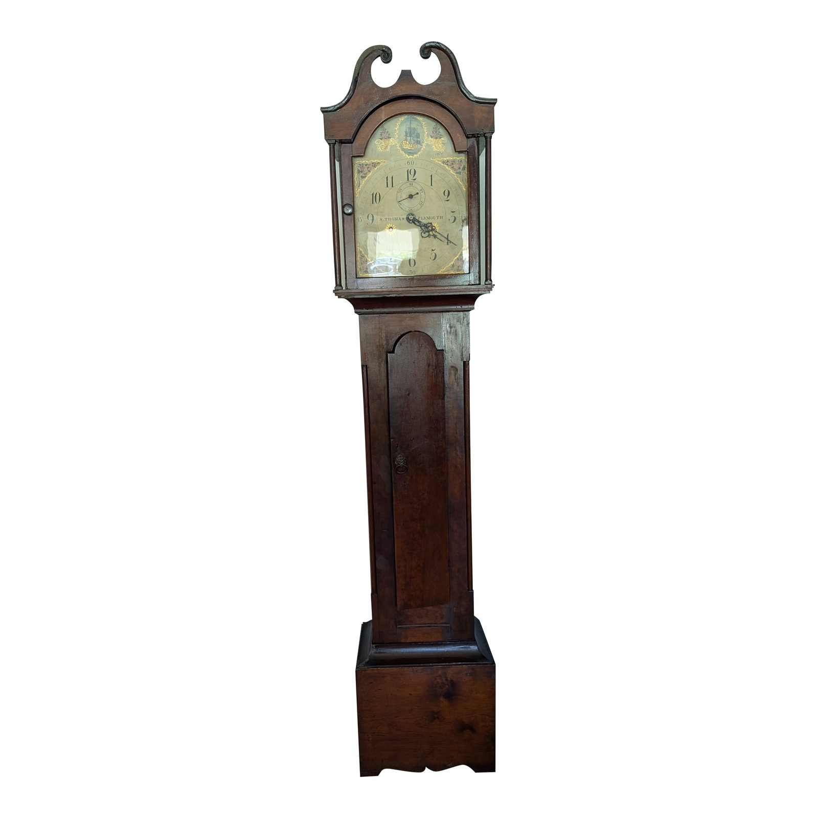 Early 19th Century S Thomas Plymouth Tall Case American Grandfather Clock (1 of 10)