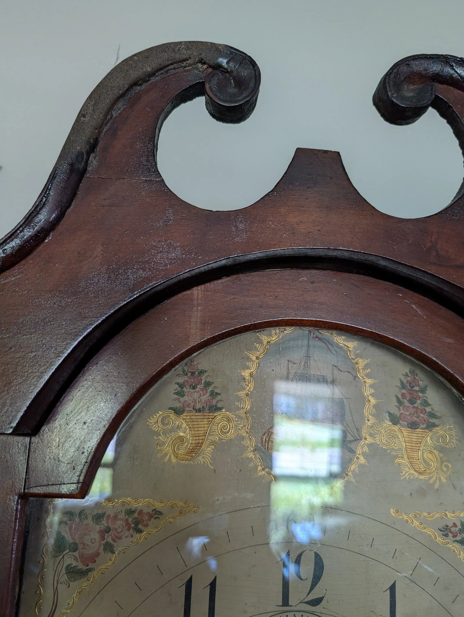 Early 19th Century S Thomas Plymouth Tall Case American Grandfather Clock - 3