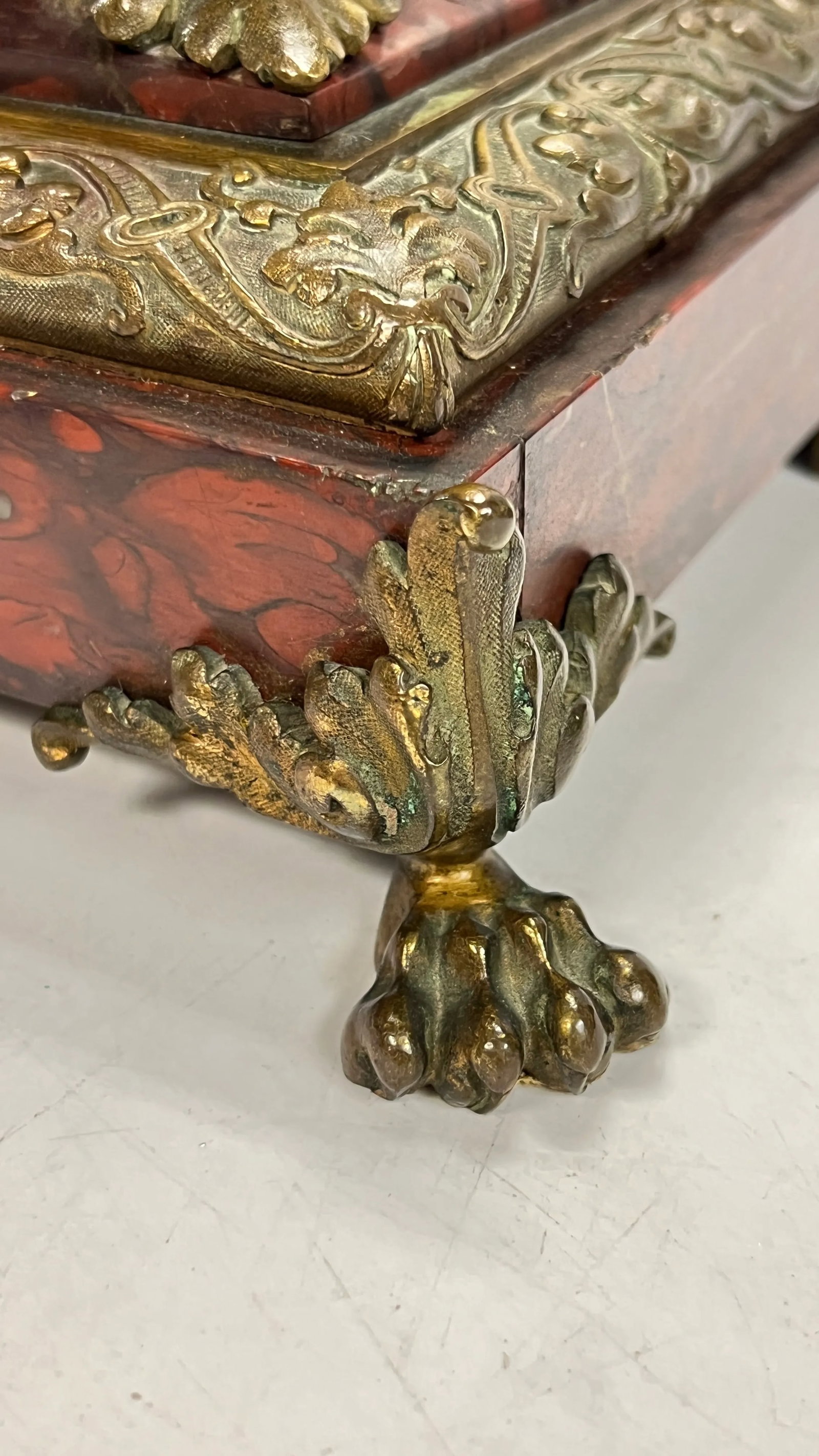 Pair 19th Century French Empire Style Rouge Marble and Bronze Candelabra - 9