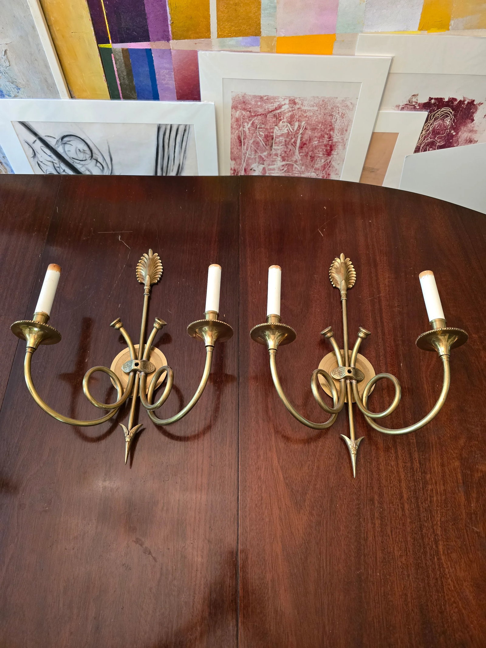 Pair of Vintage Hollywood Regency Empire Sconces - 2