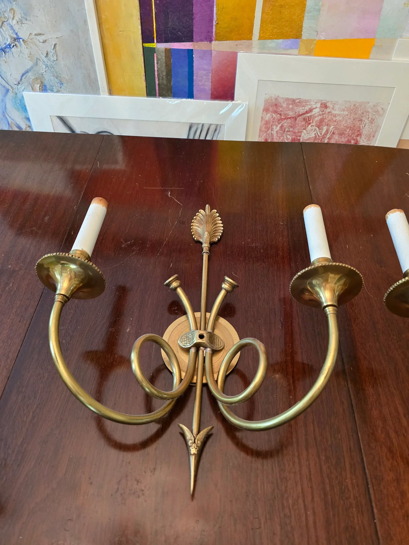 Pair of Vintage Hollywood Regency Empire Sconces - 3