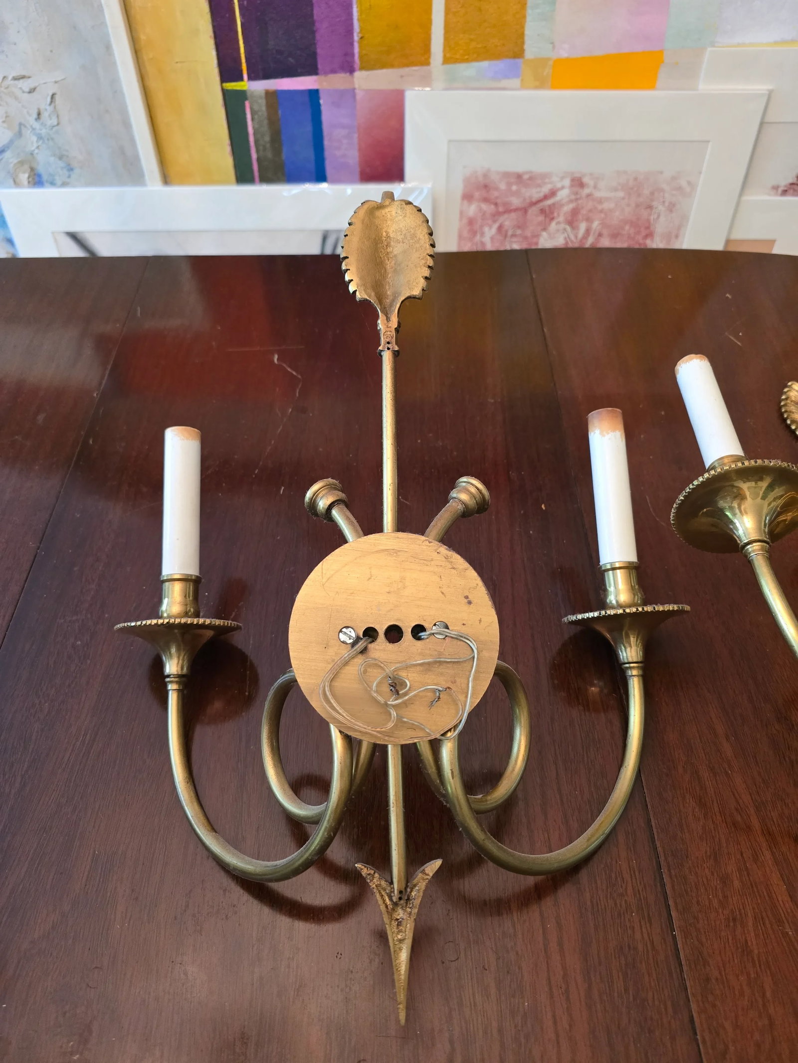 Pair of Vintage Hollywood Regency Empire Sconces - 6