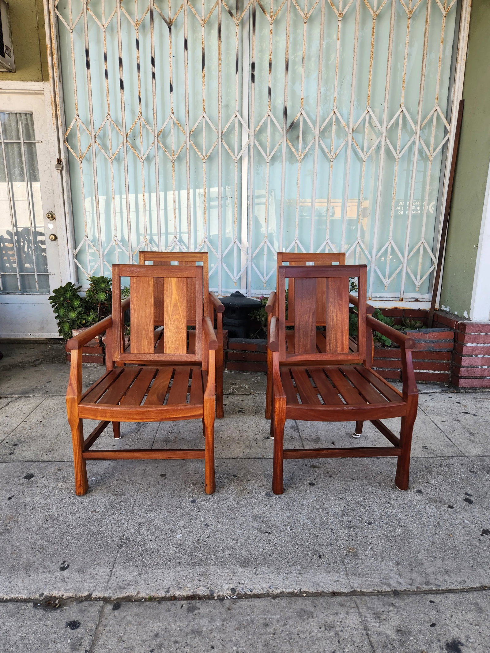 1980's Teak Patio Chairs - Set of 4 - 11