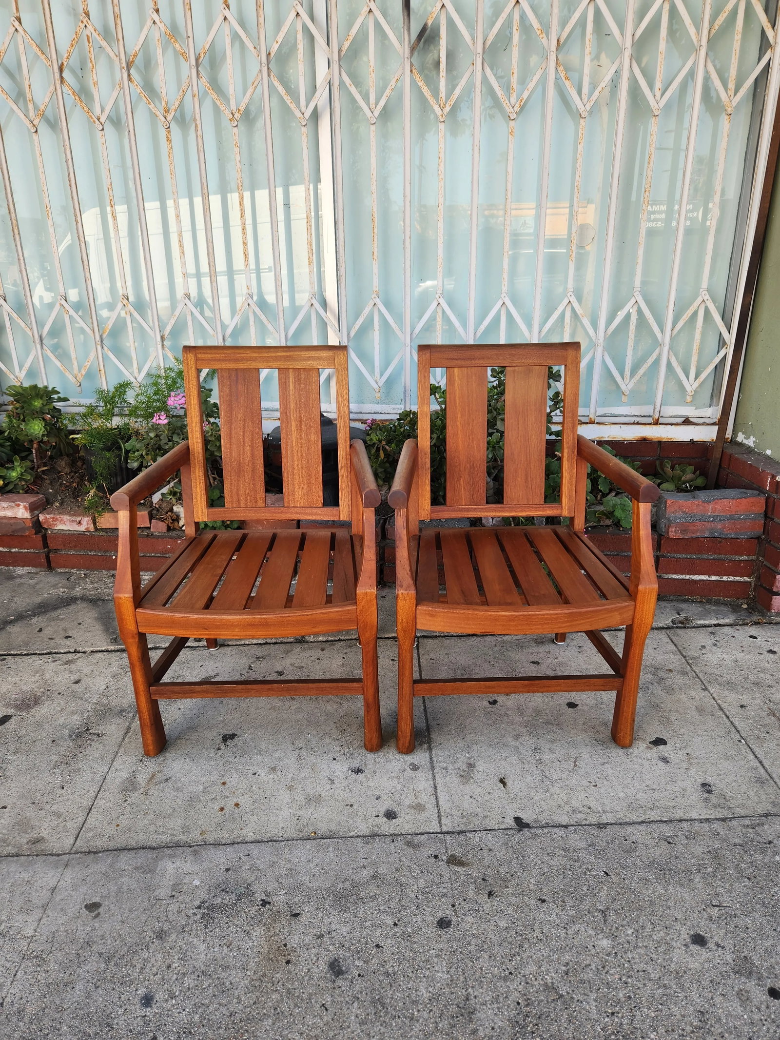1980's Teak Patio Chairs - Set of 4 - 2