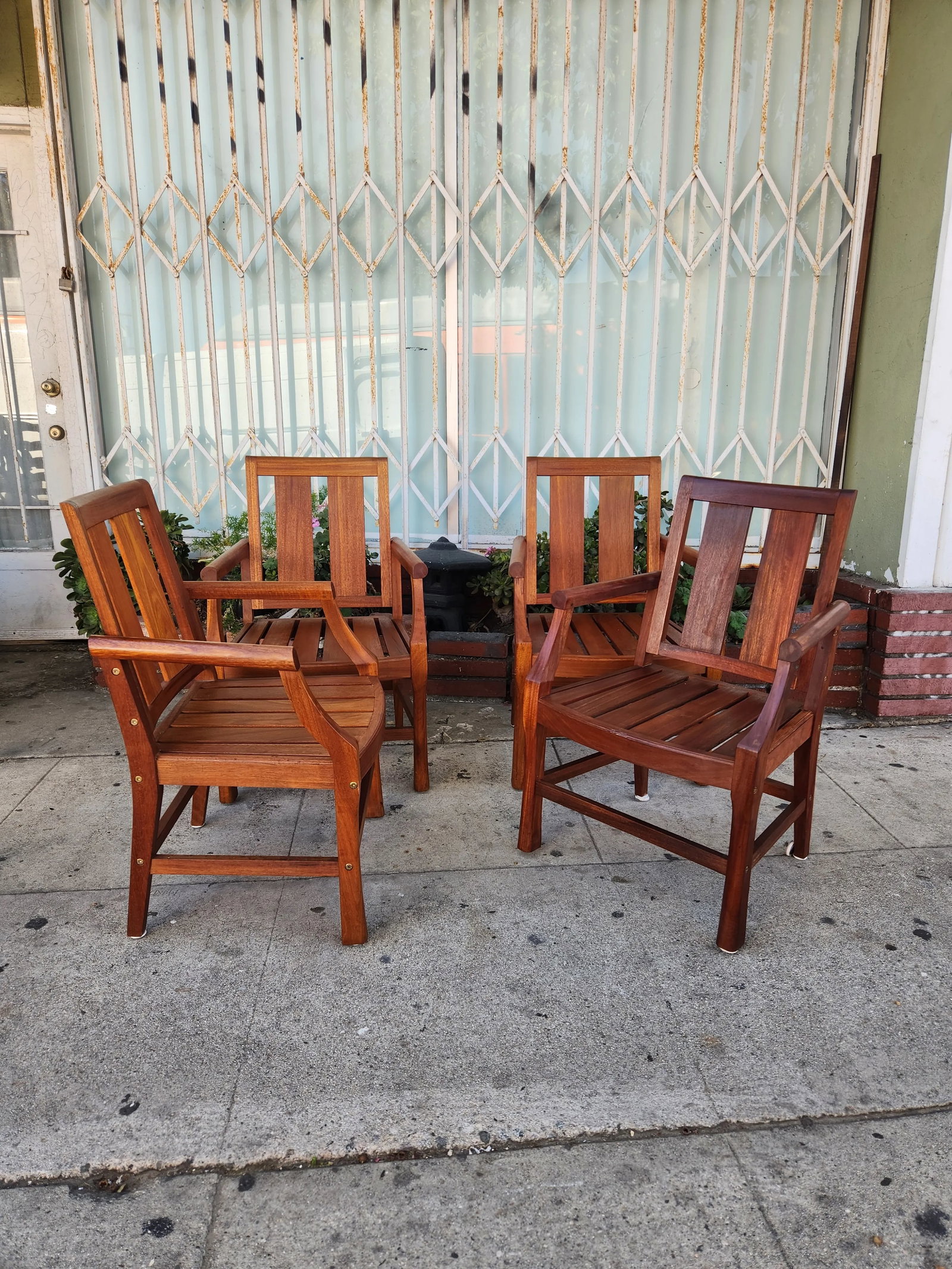 1980's Teak Patio Chairs - Set of 4 - 3