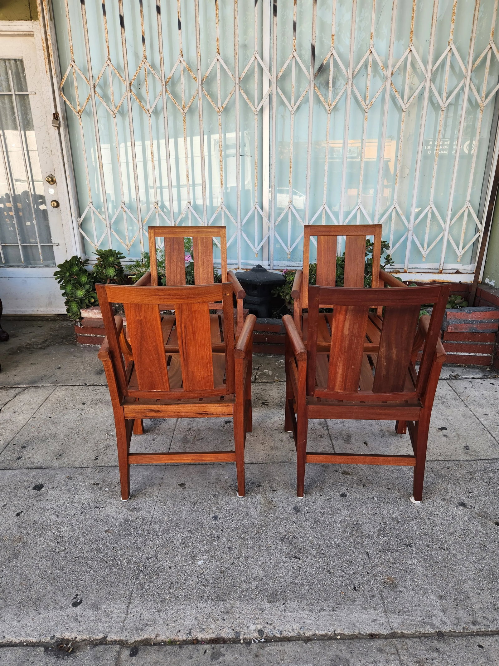 1980's Teak Patio Chairs - Set of 4 - 4