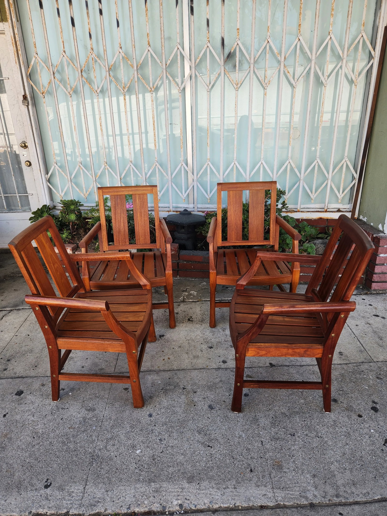 1980's Teak Patio Chairs - Set of 4 - 5