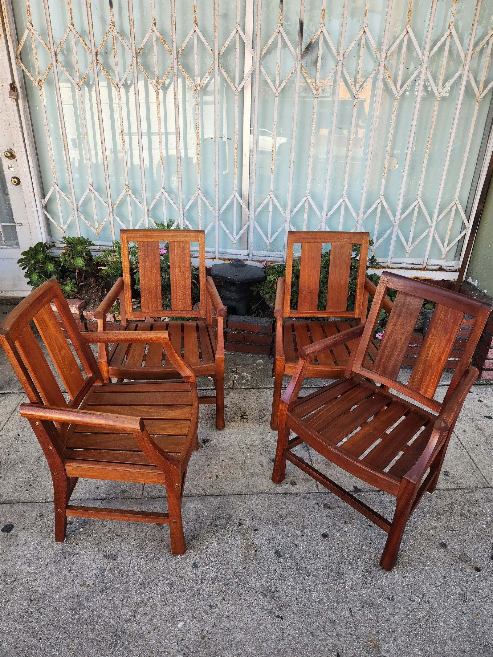 1980's Teak Patio Chairs - Set of 4 - 6
