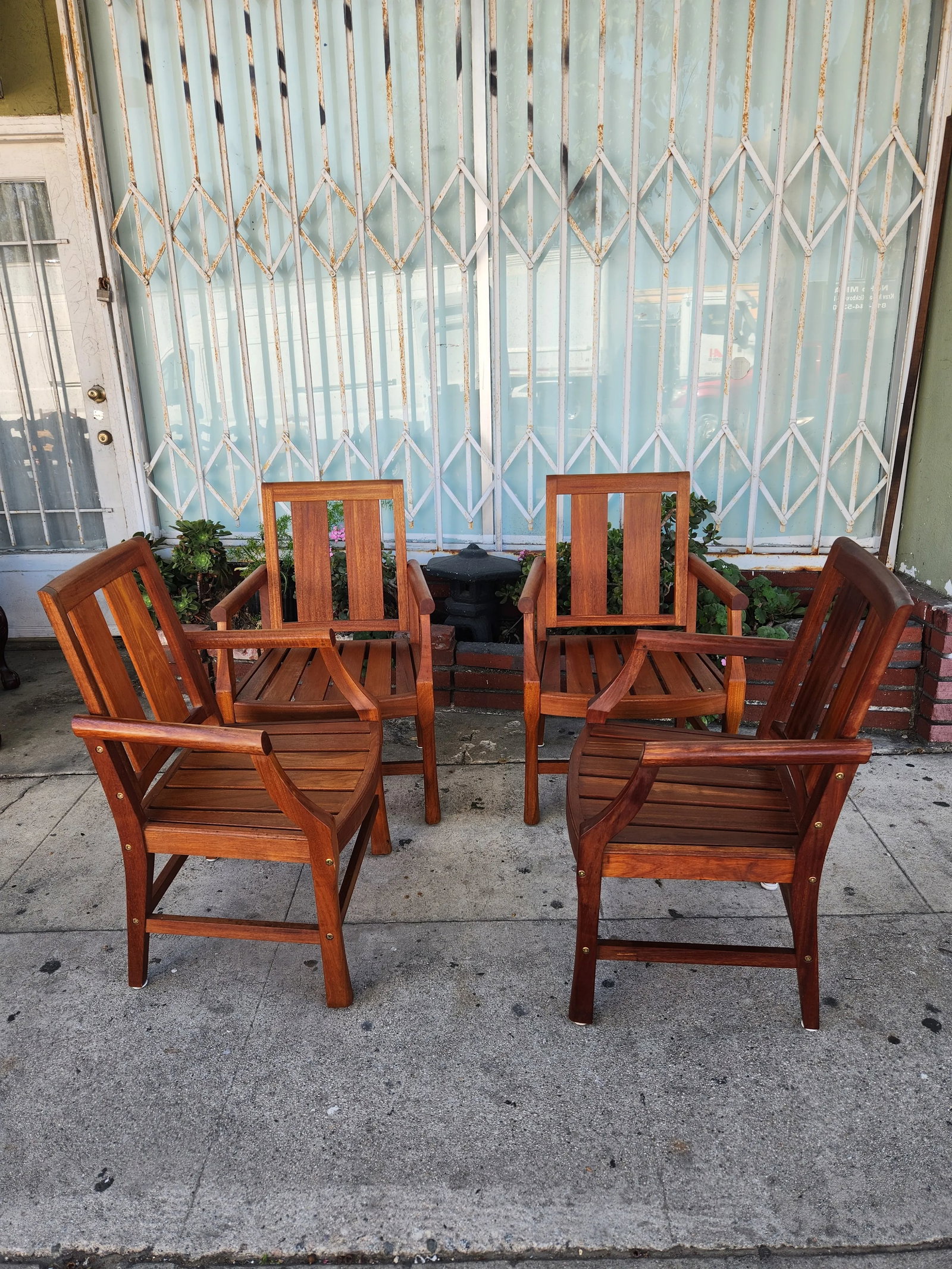 1980's Teak Patio Chairs - Set of 4 - 7