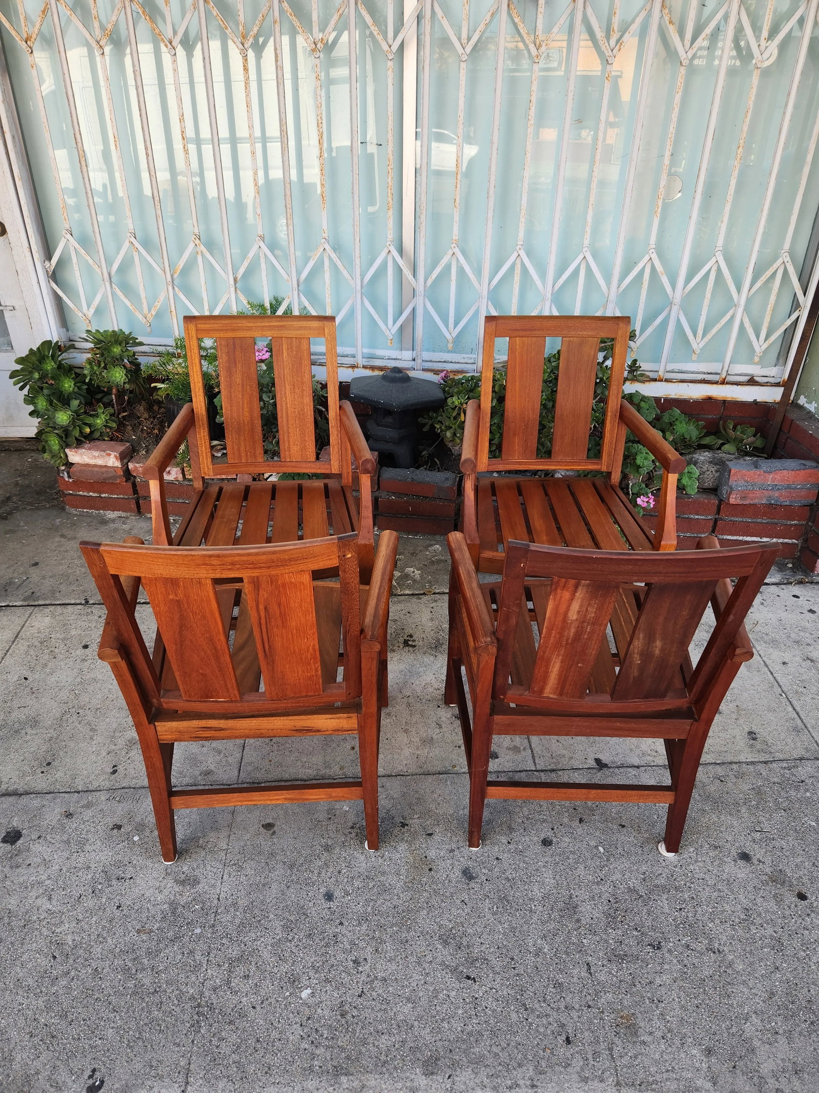 1980's Teak Patio Chairs - Set of 4 - 8