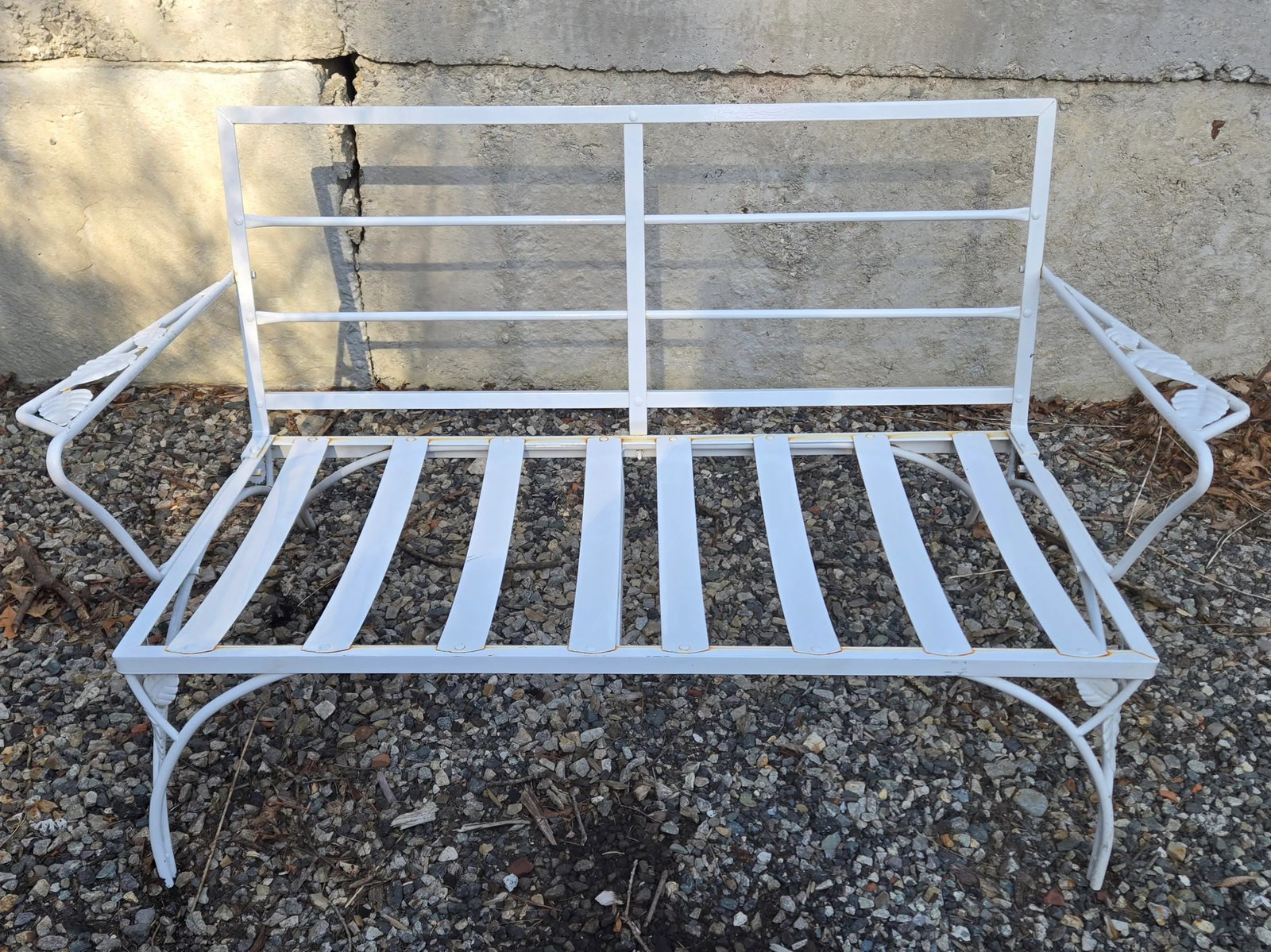 Vintage Wrought Iron Outdoor Patio Loveseat/Settee - 3