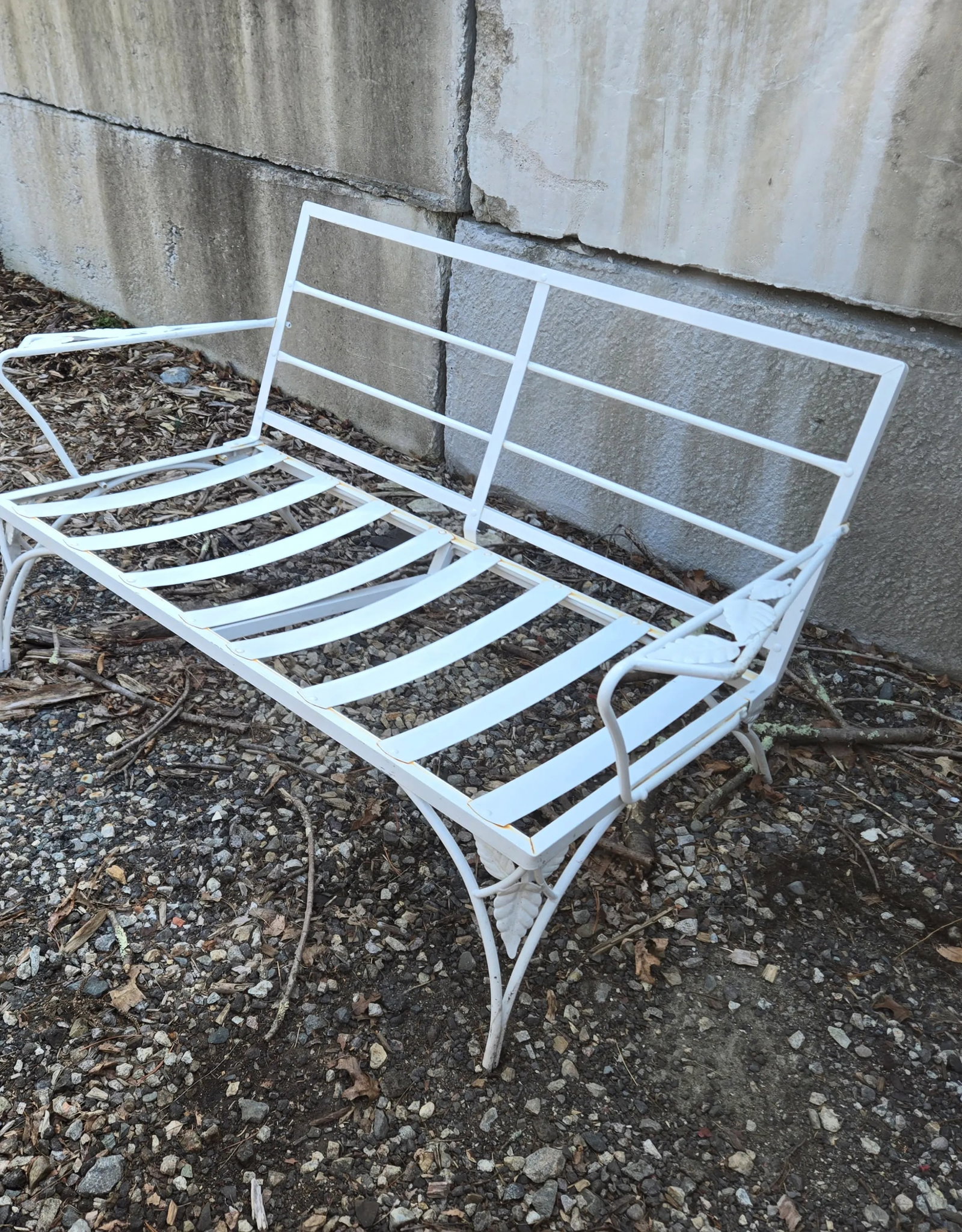 Vintage Wrought Iron Outdoor Patio Loveseat/Settee - 4