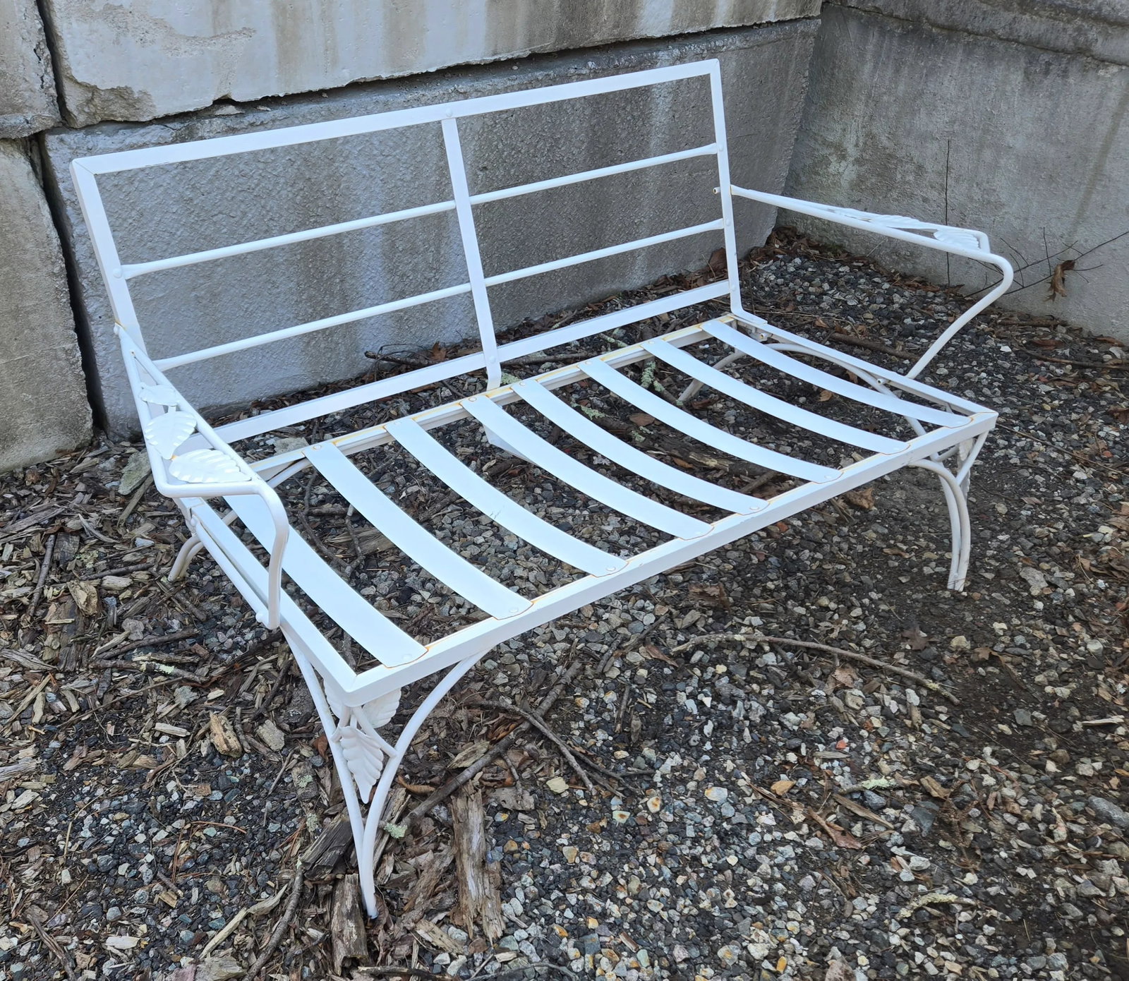 Vintage Wrought Iron Outdoor Patio Loveseat/Settee - 7