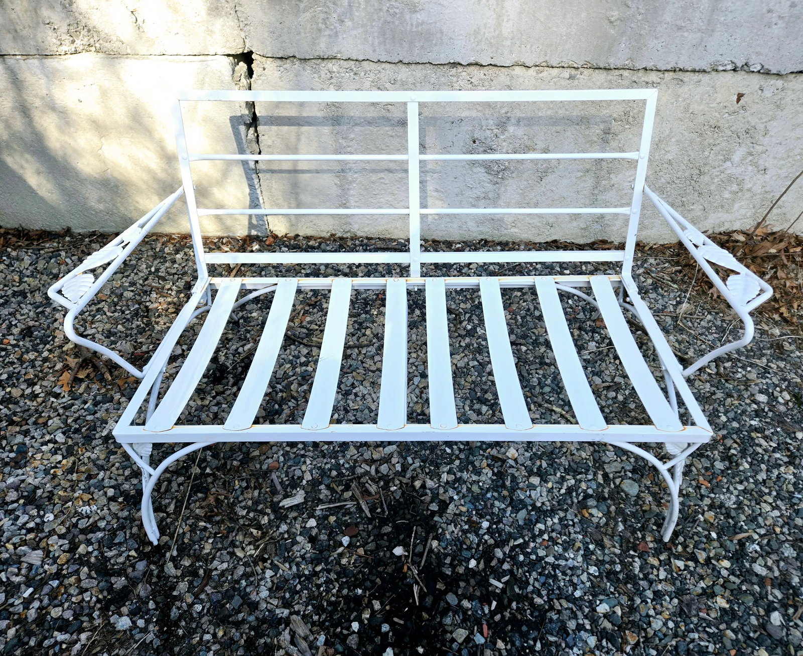 Vintage Wrought Iron Outdoor Patio Loveseat/Settee - 8