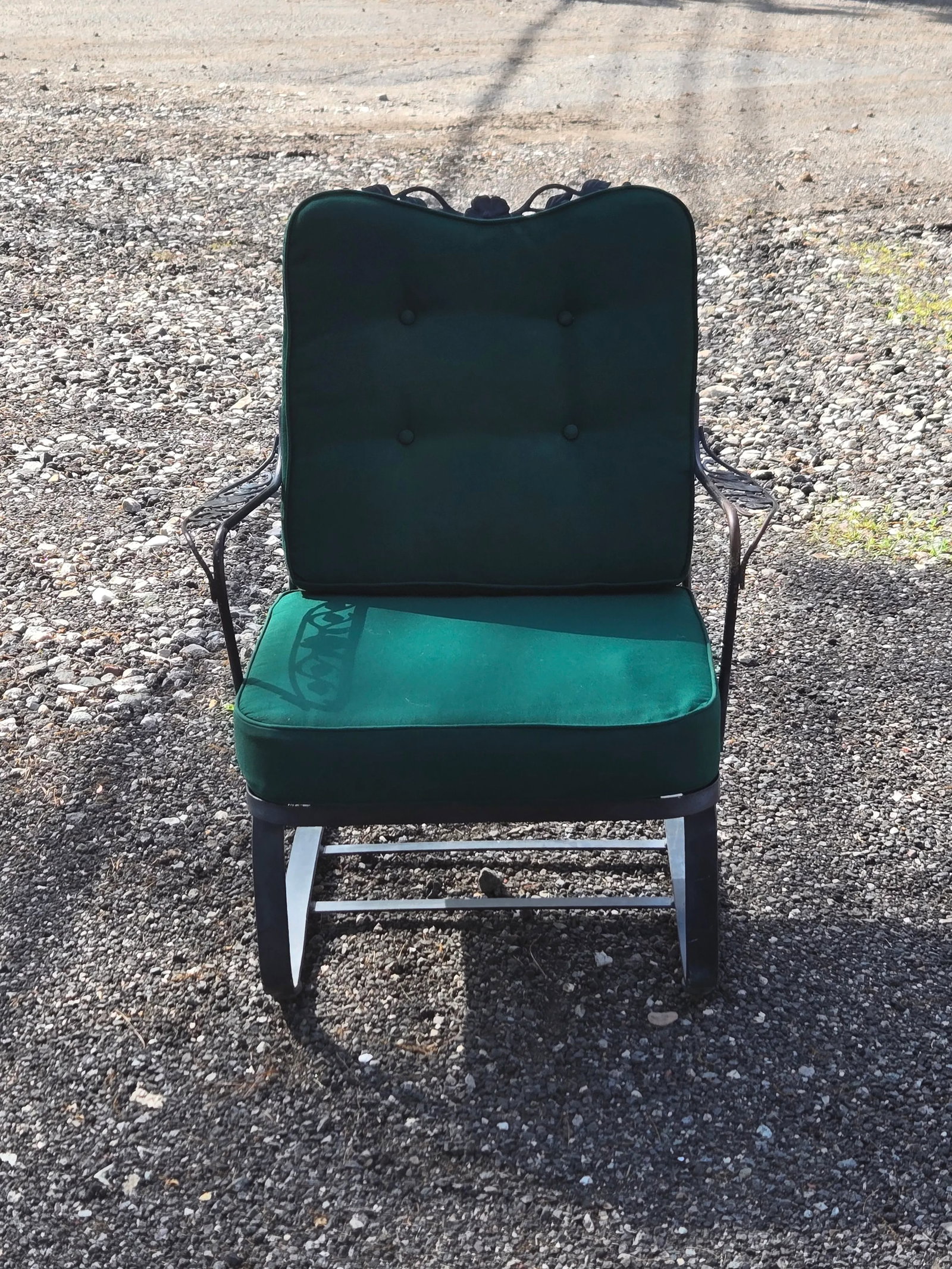 Vintage Wrought Iron Outdoor Patio Chair - 11