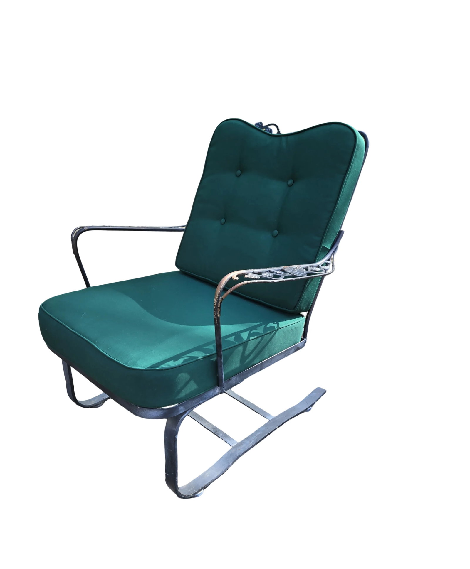 Vintage Wrought Iron Outdoor Patio Chair - 2