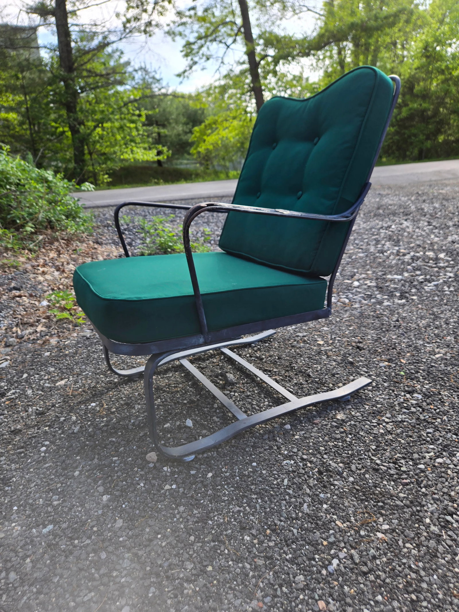 Vintage Wrought Iron Outdoor Patio Chair - 3