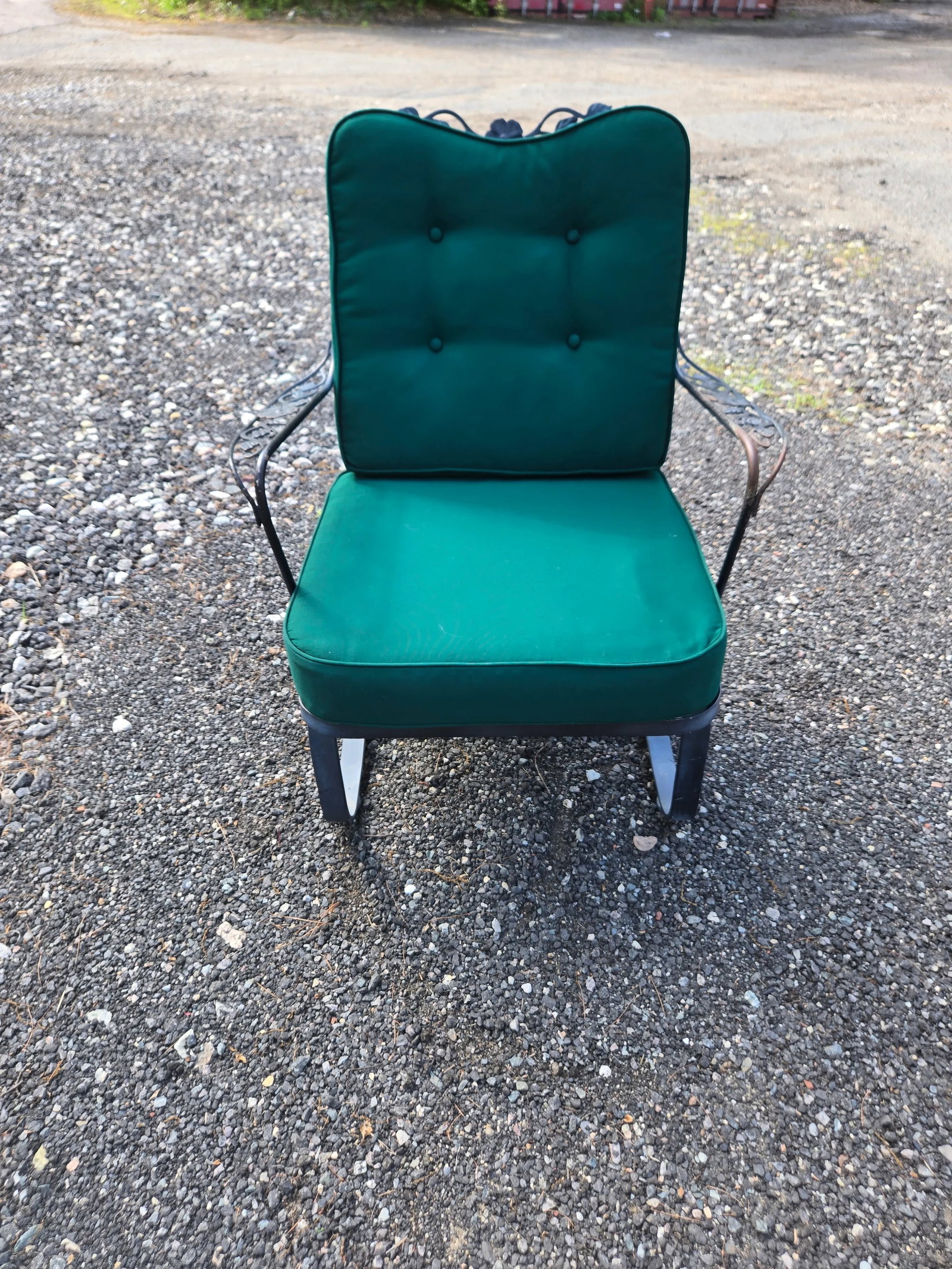 Vintage Wrought Iron Outdoor Patio Chair - 4