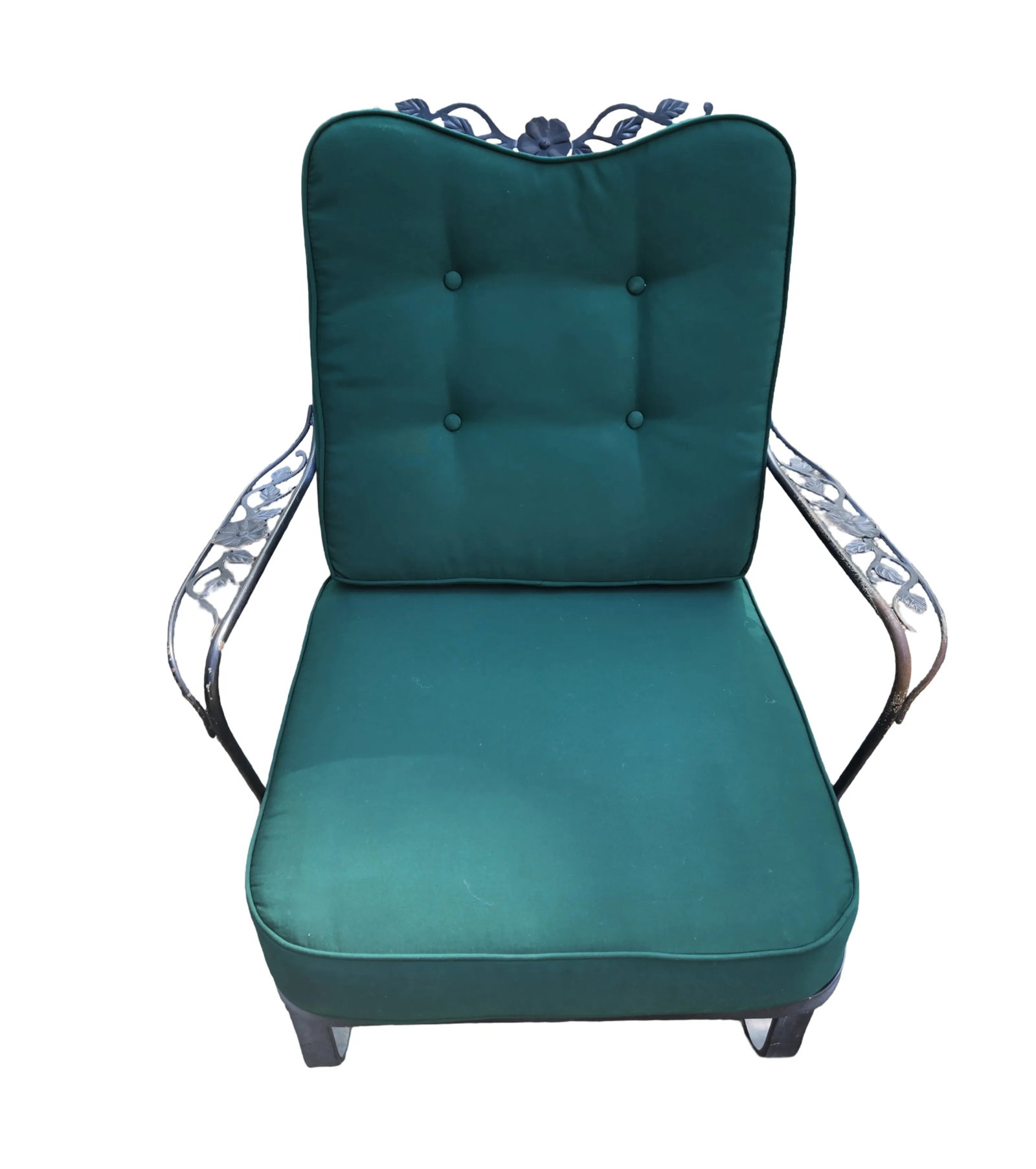 Vintage Wrought Iron Outdoor Patio Chair - 8
