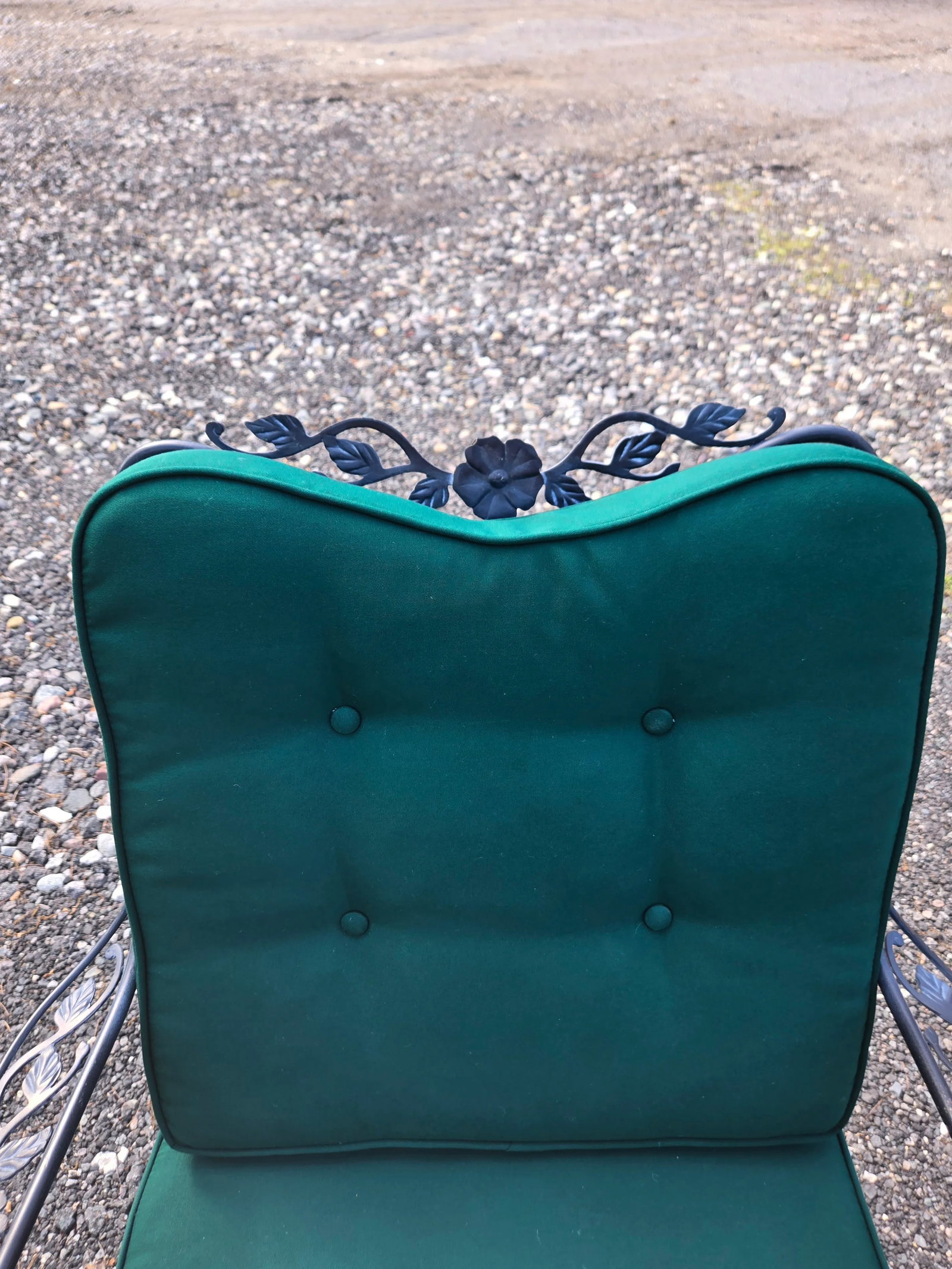 Vintage Wrought Iron Outdoor Patio Chair - 9