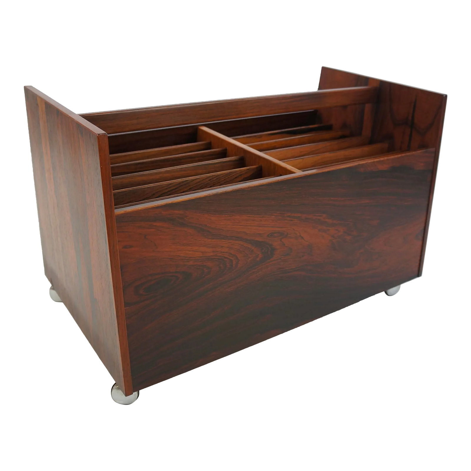 Mid 20th Century Rolf Hesland for Bruksbo Brazilian Rosewood Lp Record Caddy/Magazine Rack (1 of 10)