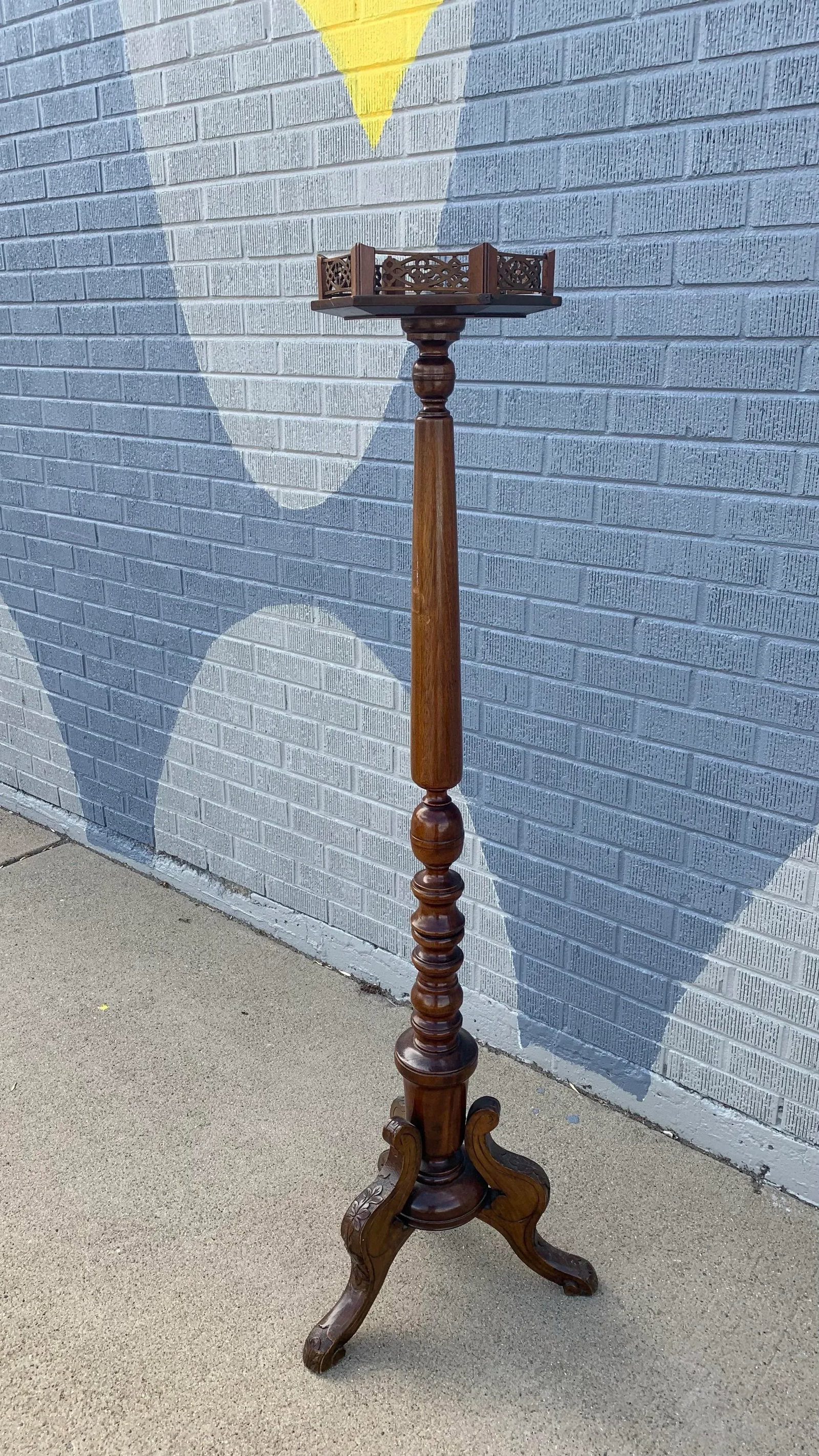 French Antique Pillar Plant Stand - 3
